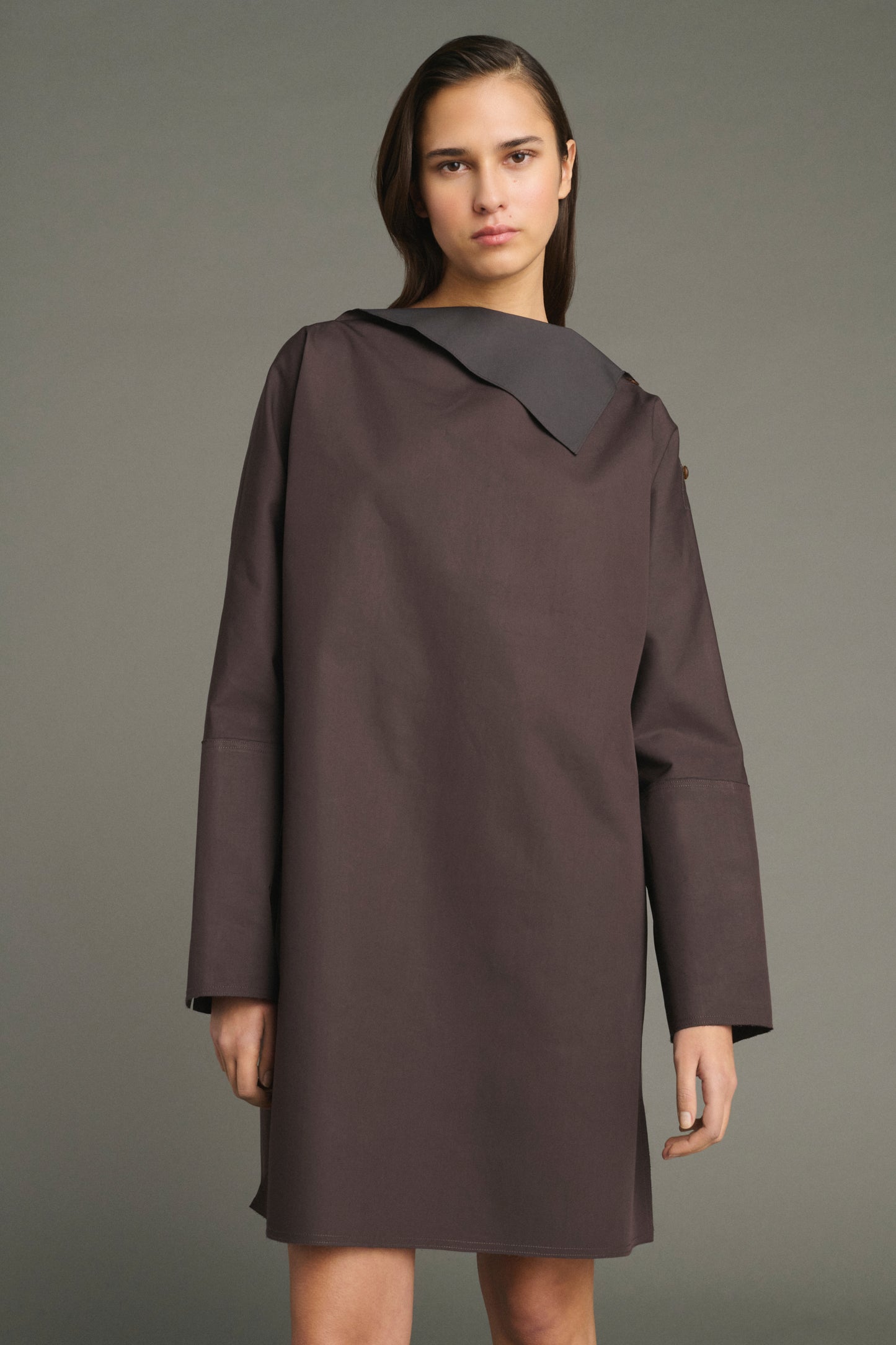 Liris dress - Fig/Dark Brown - Cotton - Women