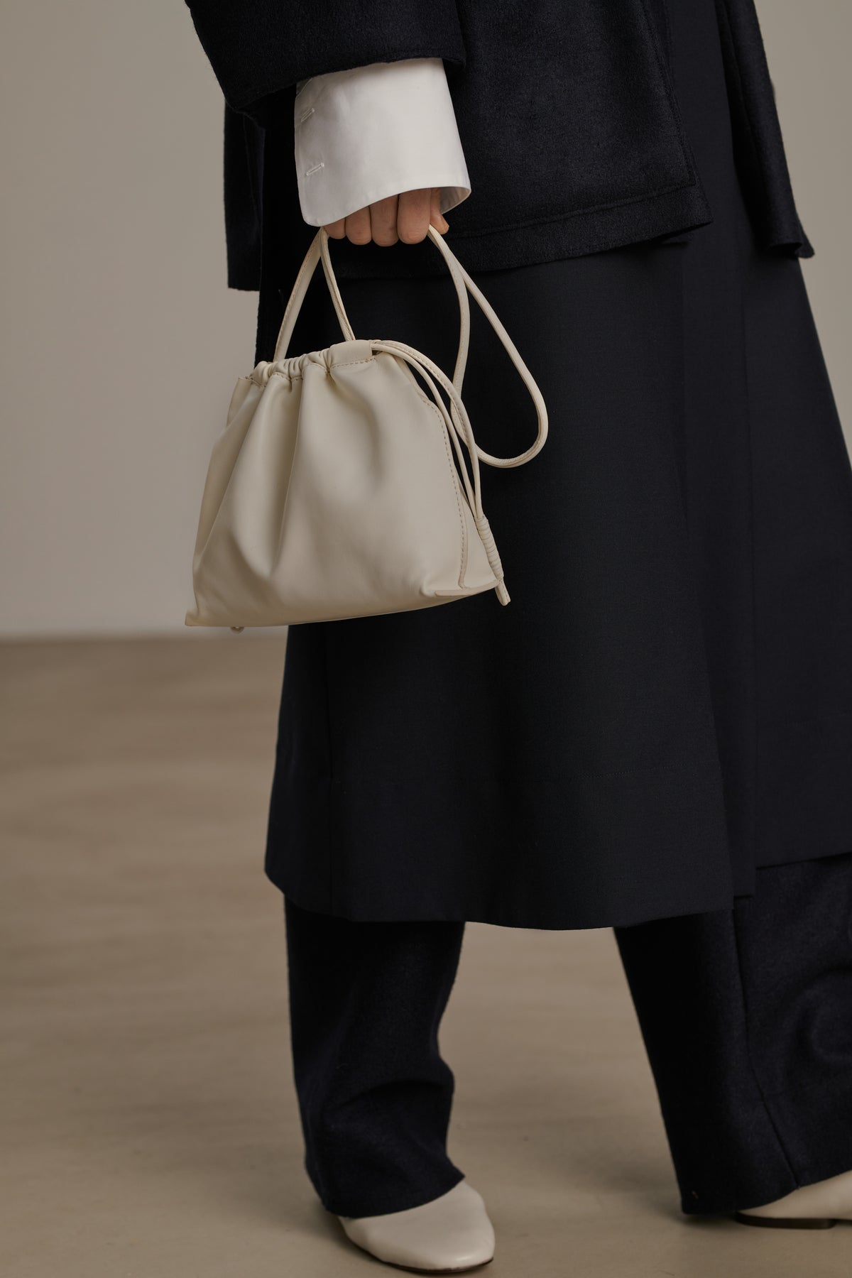 Sac Suzette - Gris Clair - Cuir - Femme vue 2