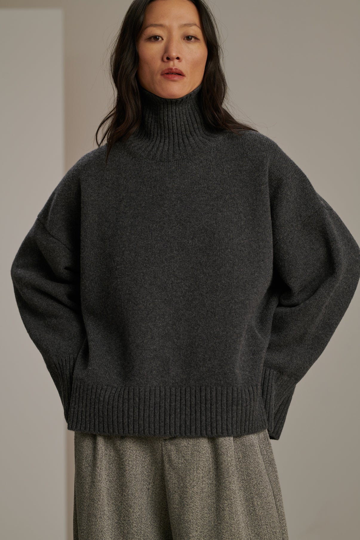 Pull William - Gris Foncé - Laine - Femme vue 3