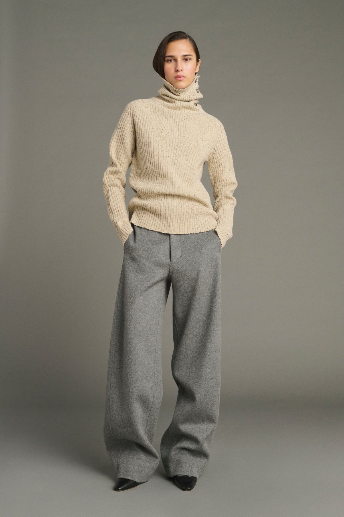Joey pullover - Light Beige - Wool - Women vue 1