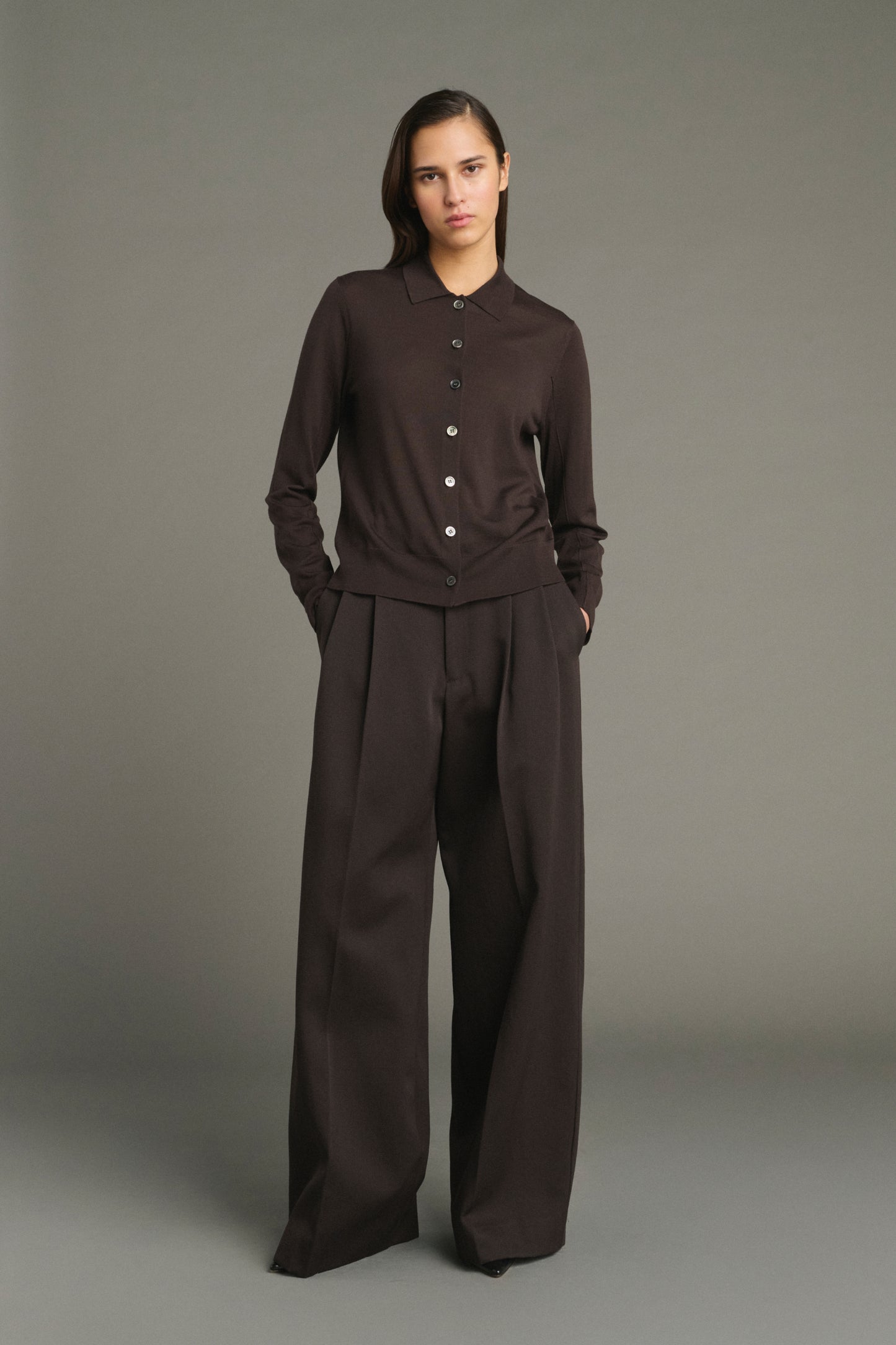 Pantalon Laumiere - Ébène - Laine - Femme
