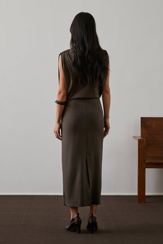Robe Gemma - Marron/Taupe - Coton - Femme