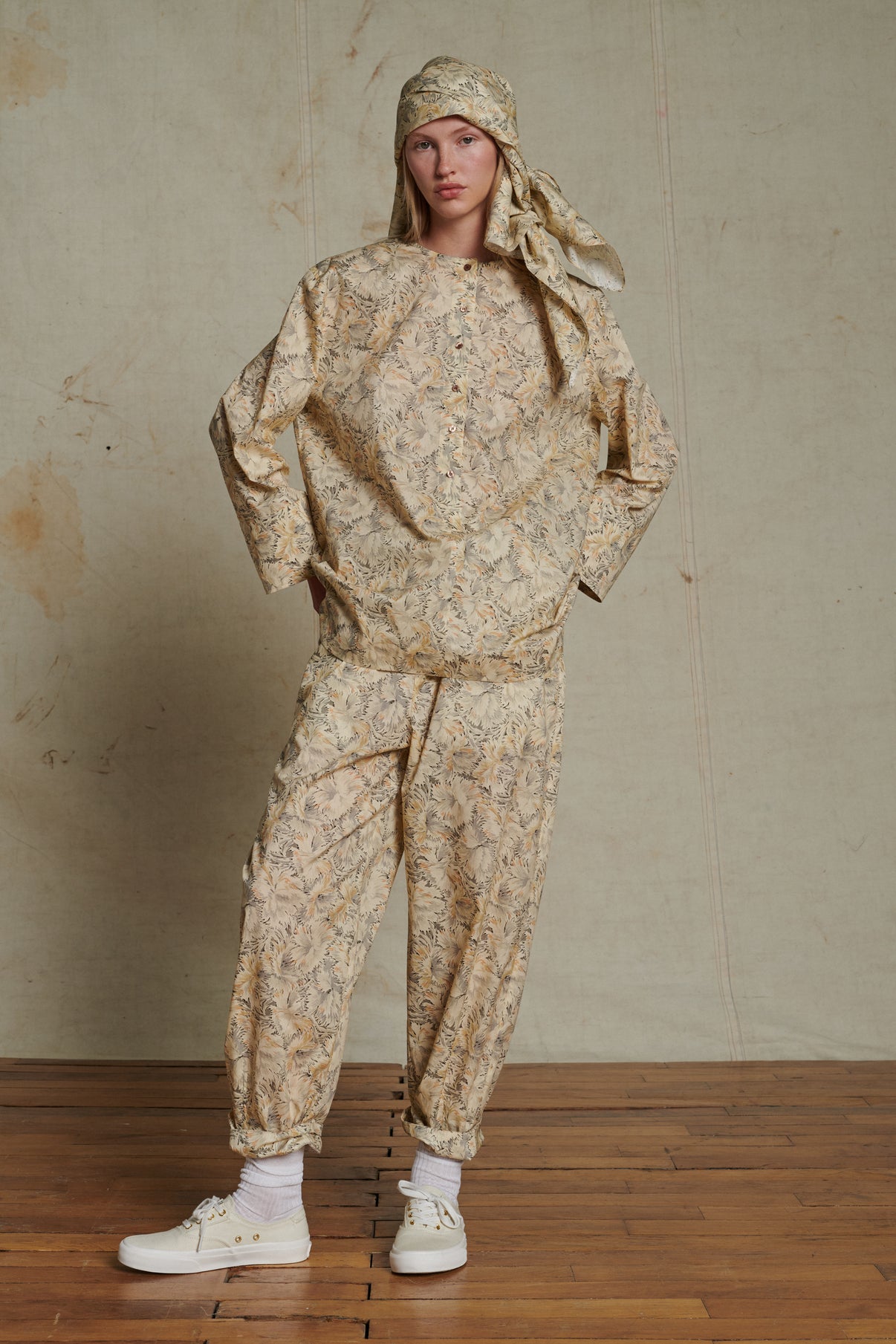 Foulard Sky - Beige/Gris - Coton - Femme vue 2