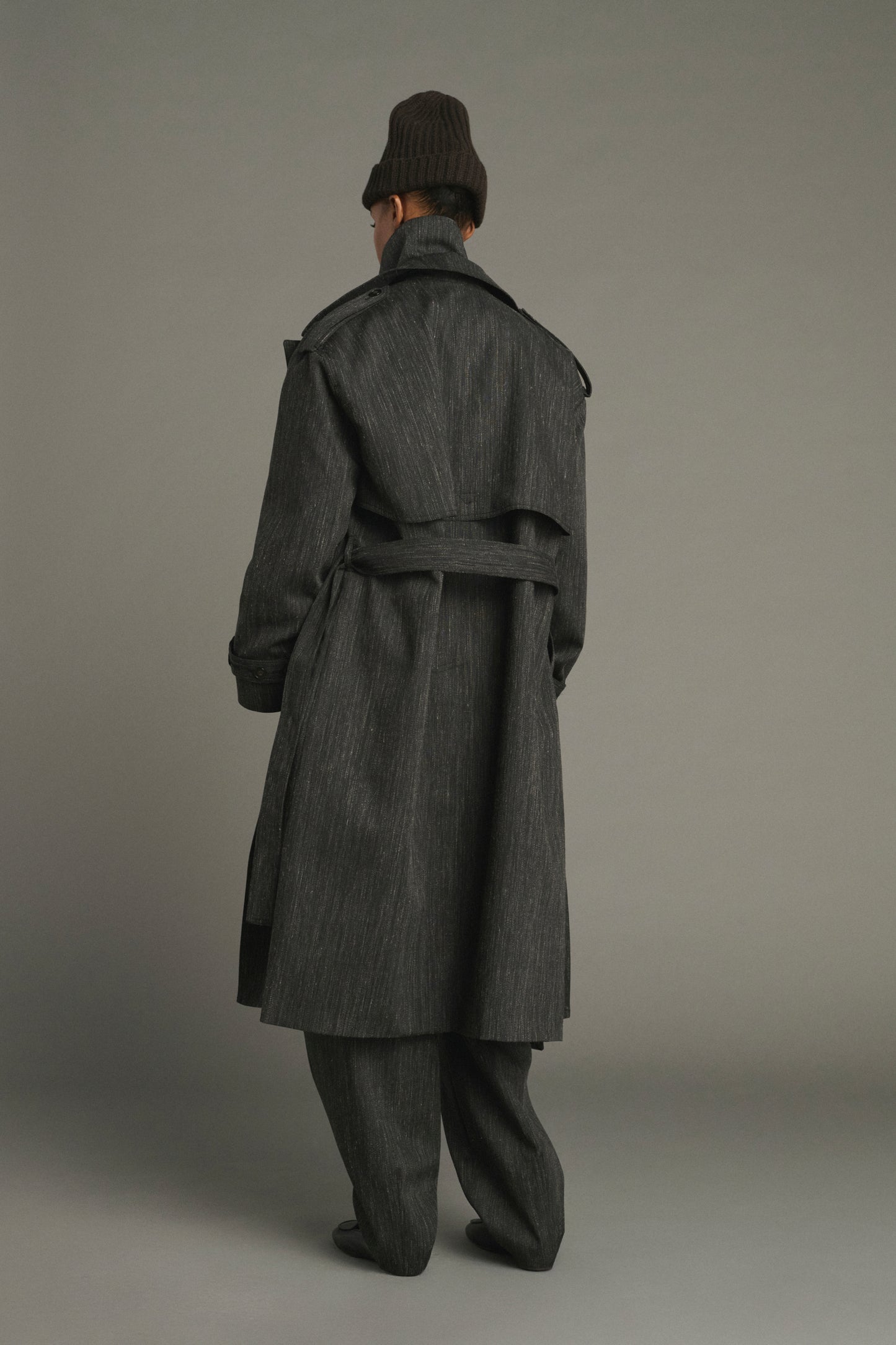Jourdain Trench - Anthracite Grey - Wool - Women
