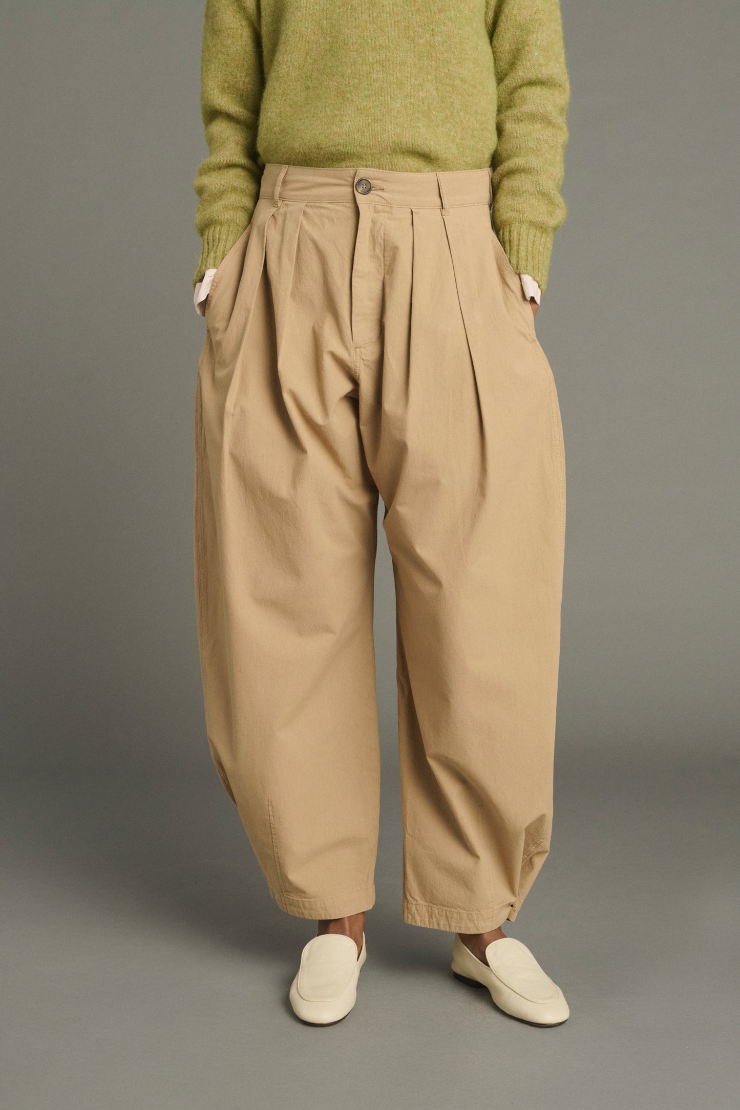 Pantalon Lambert - Beige - Coton - Femme