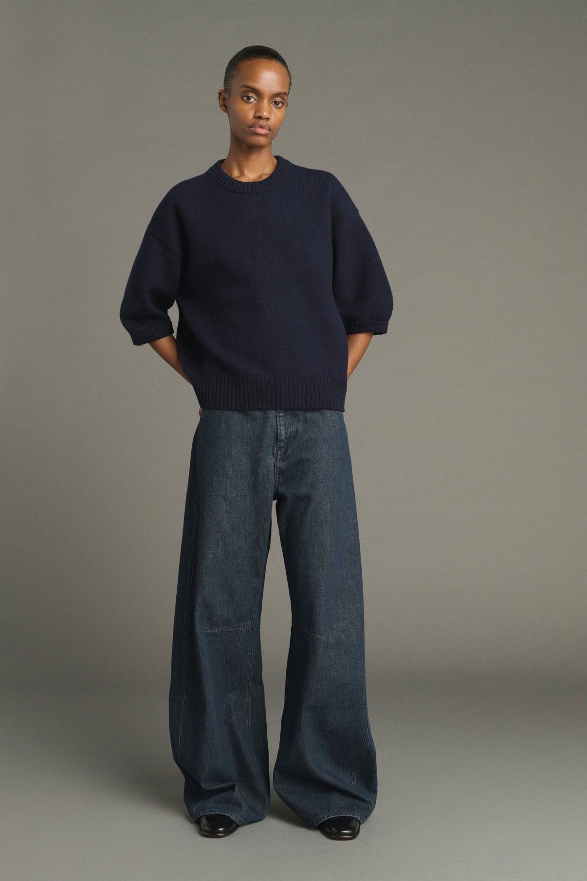 Pull Lise - Navy - Laine Mérinos - Femme vue 1