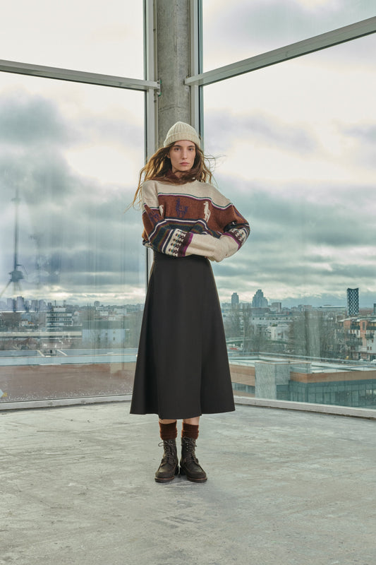 SKIRT REINE CHARCOAL