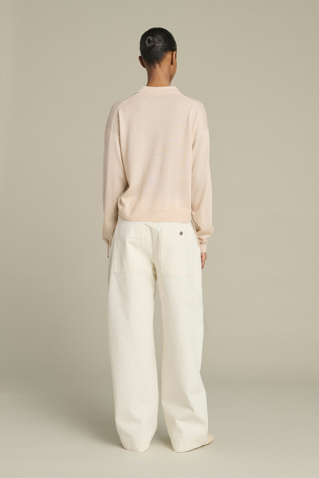 Pull Fleming - Rose Poudré - Laine Mérinos - Femme vue 2