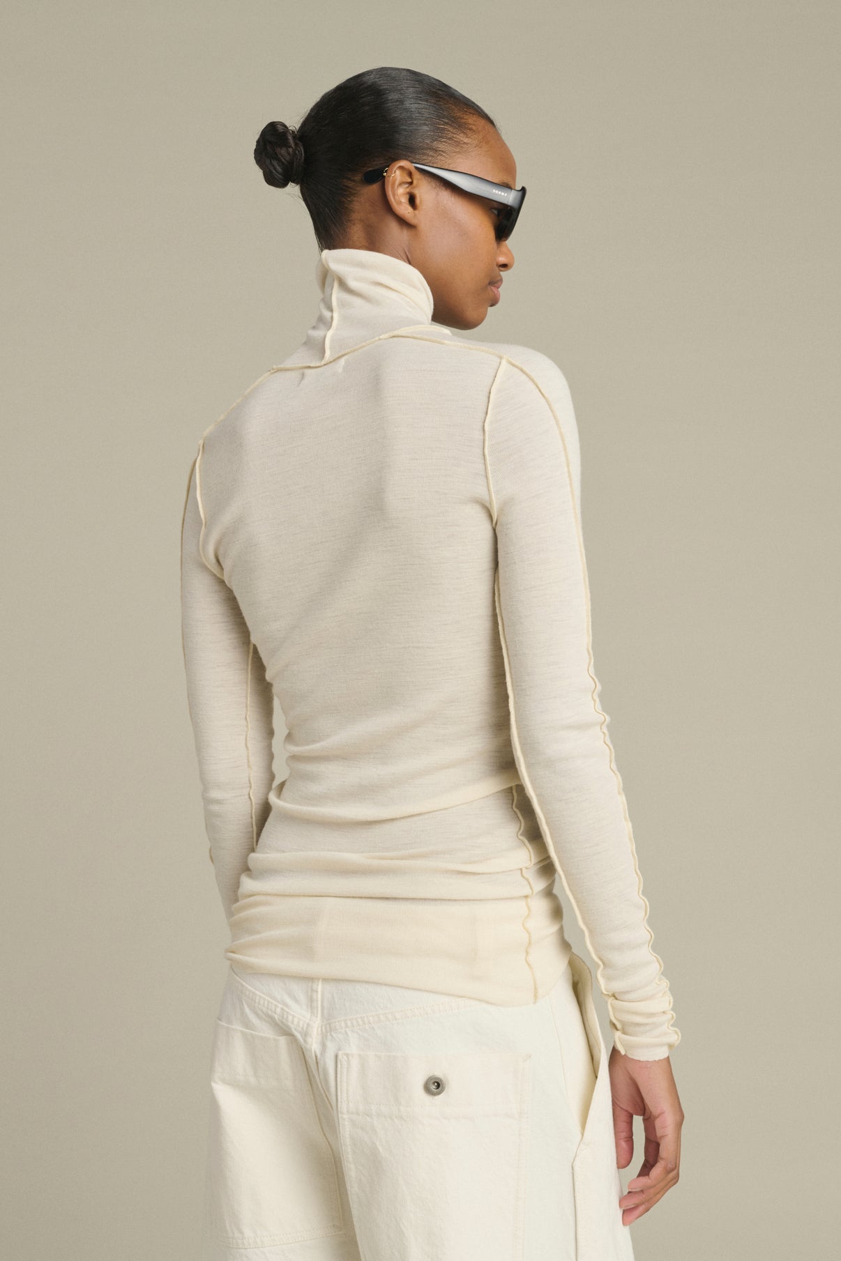 Lois T-Shirt - Ecru - Wool - Women vue 4