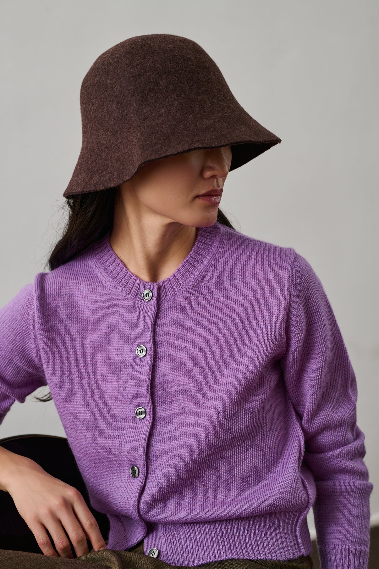 Chapeau Gerald - Marron Chiné - Laine - Femme vue 2