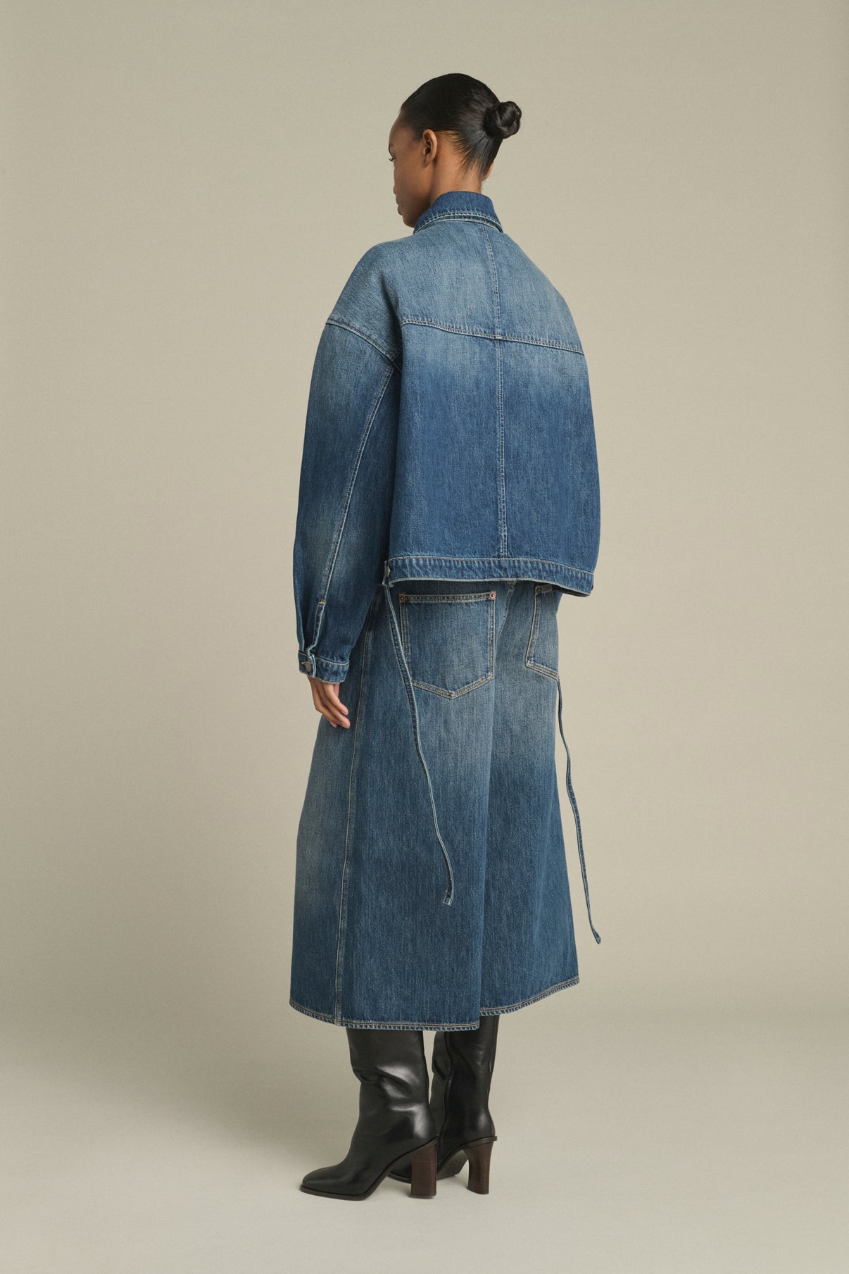 Lys Jacket - Washed Blue denim - Cotton - Women vue 5