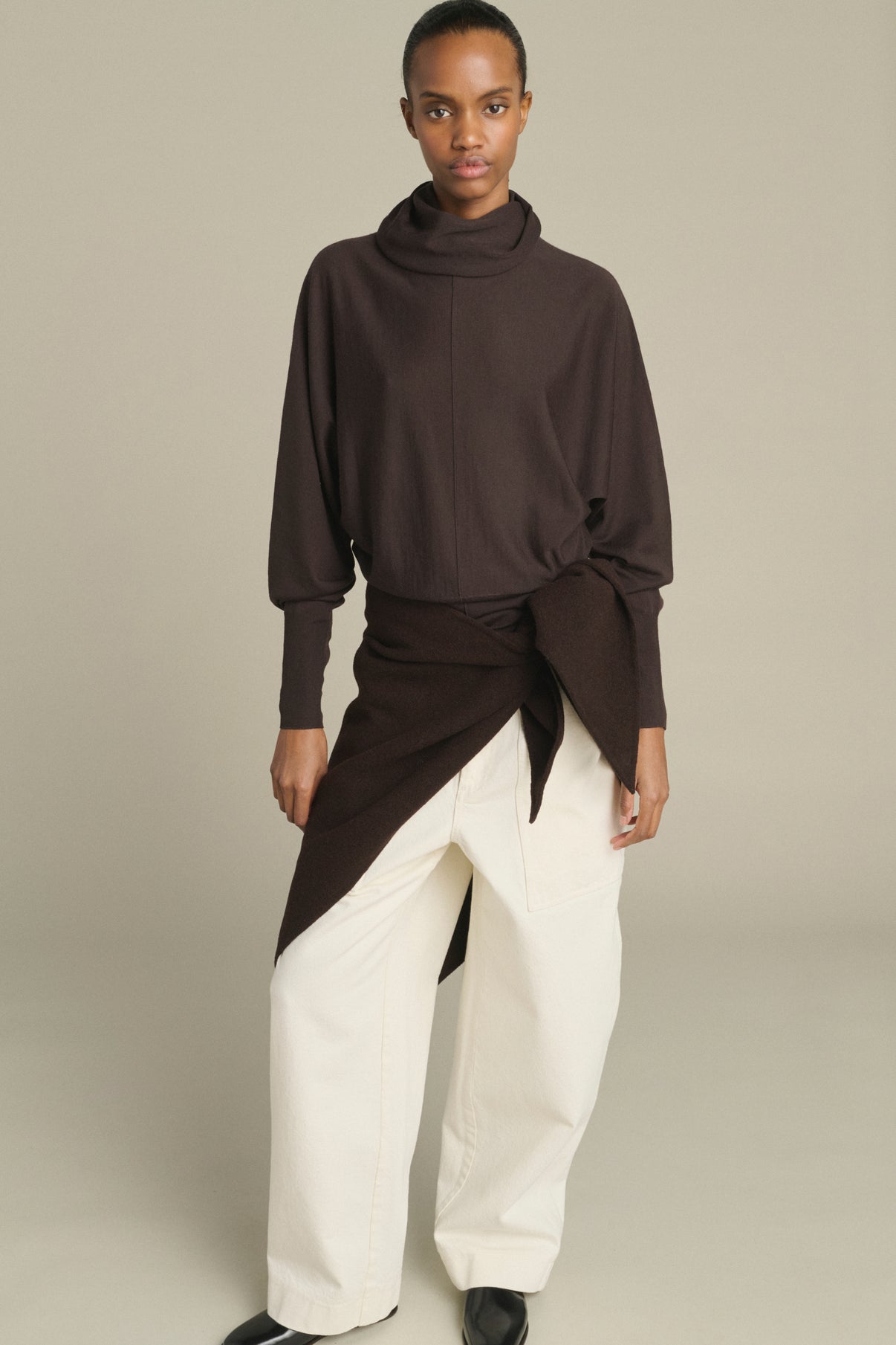 Cape Jamelia - Marron Foncé - Laine - Femme vue 3