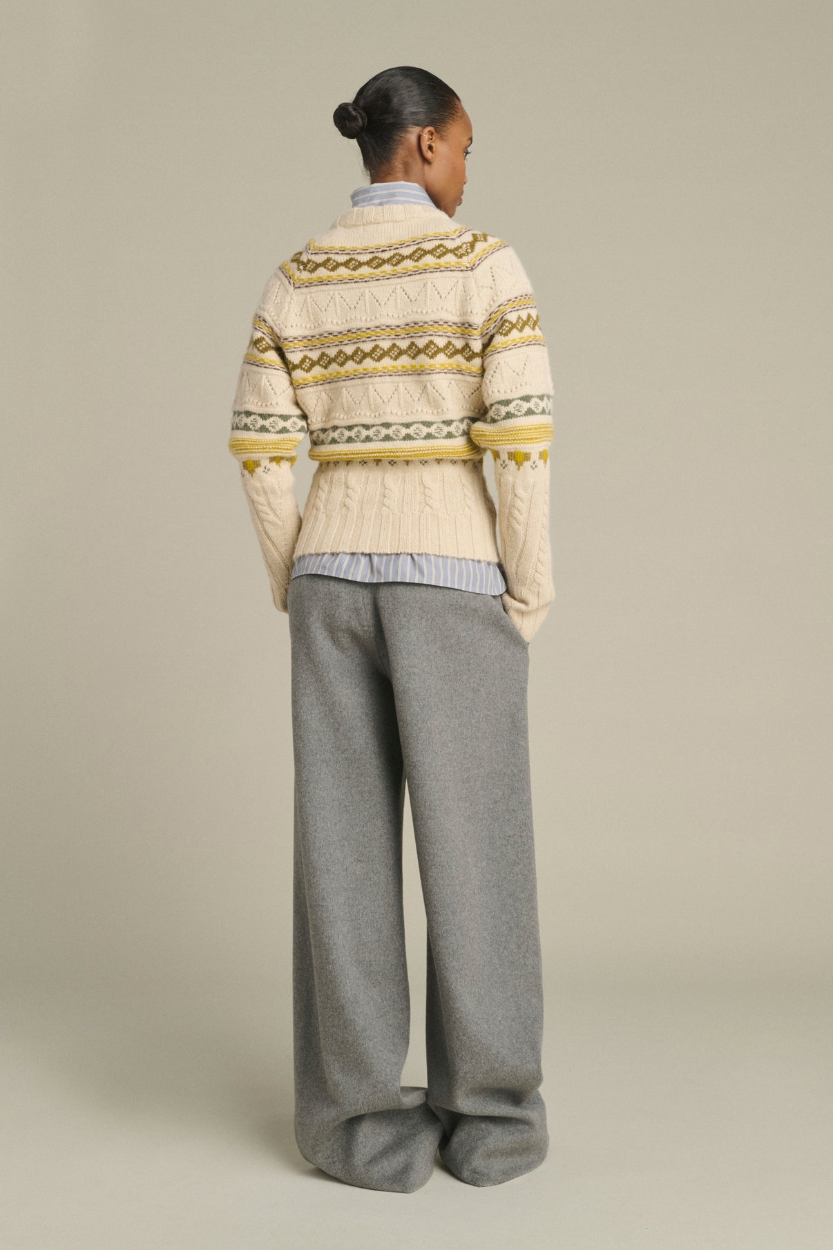 Luis pullover - Multicolour Beige - Merino Wool - Women vue 2