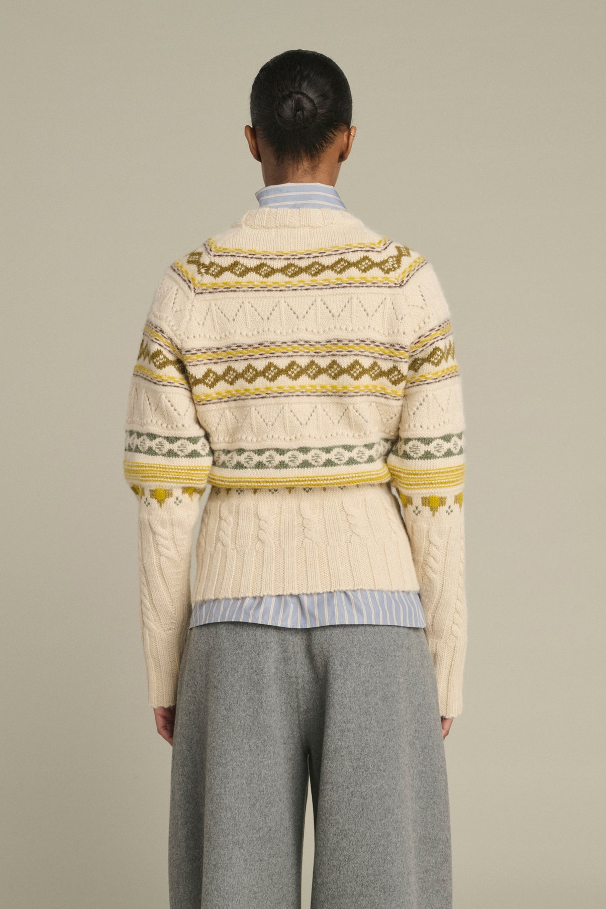 Luis pullover - Multicolour Beige - Merino Wool - Women vue 4