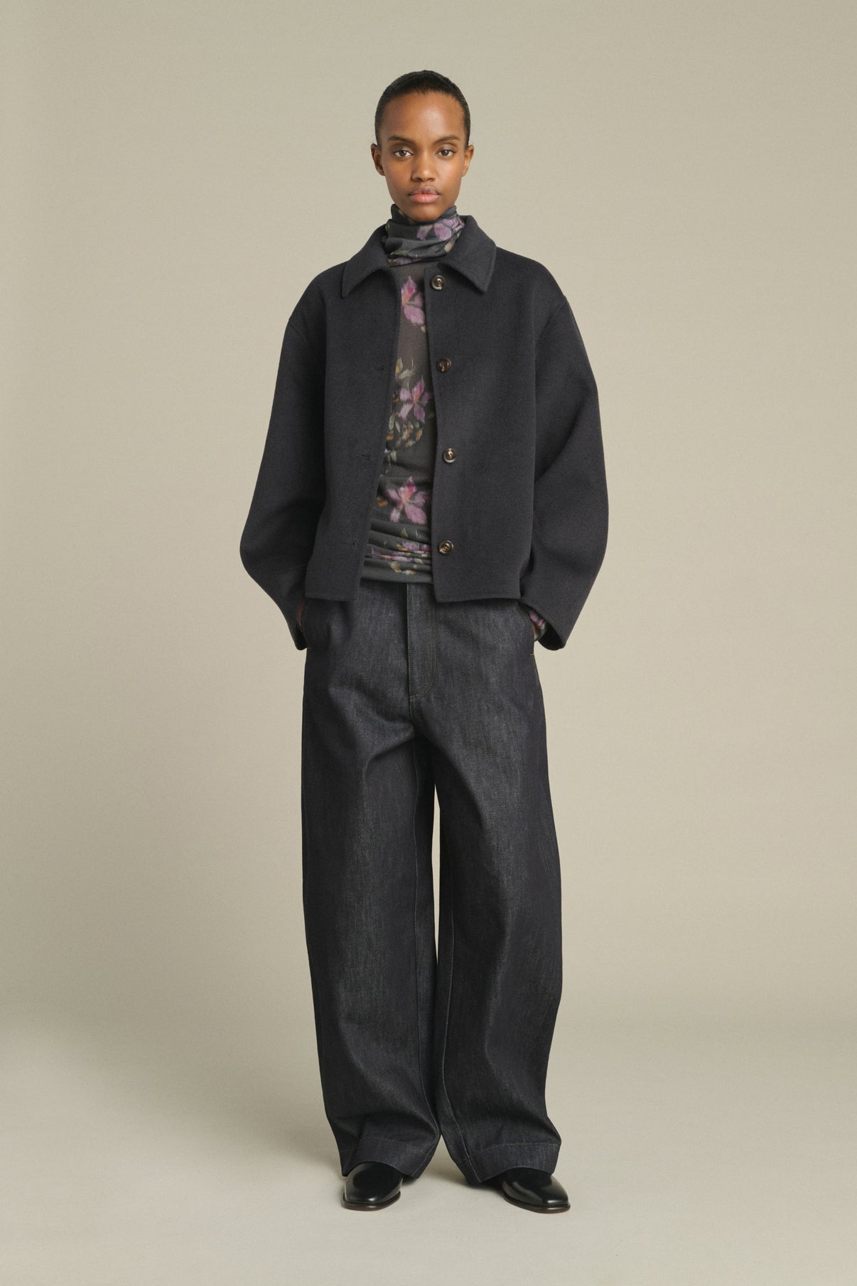 Coat Gyoda - Charcoal - Wool - Women vue 1