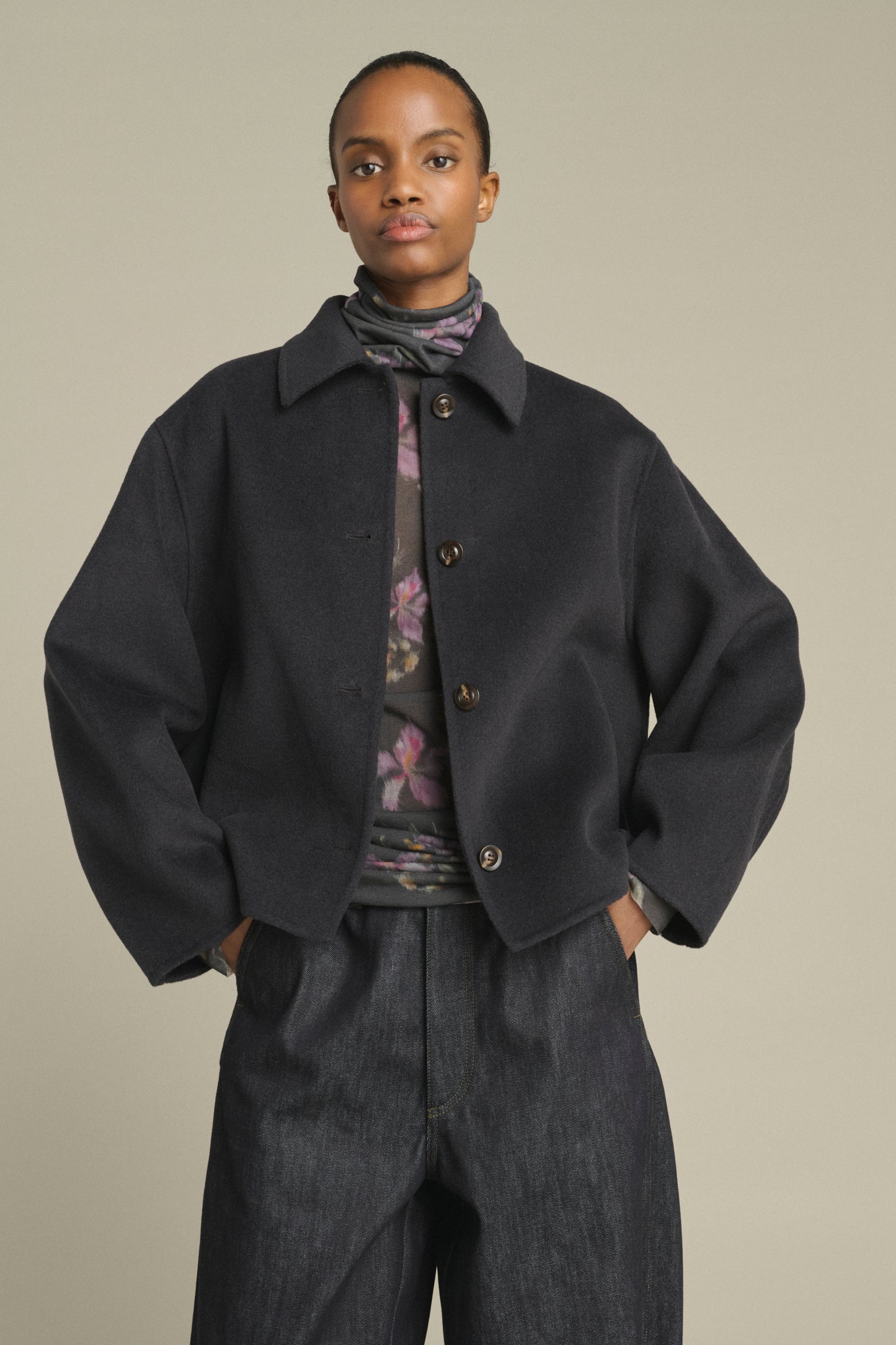 Coat Gyoda - Charcoal - Wool - Women
