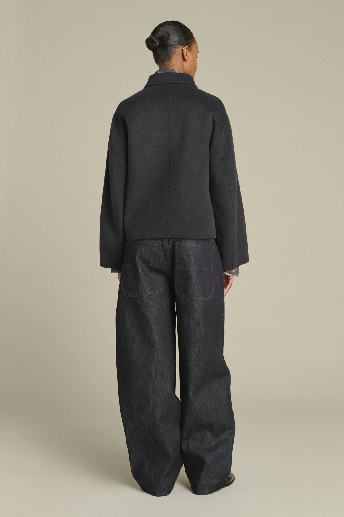 Coat Gyoda - Charcoal - Wool - Women vue 3