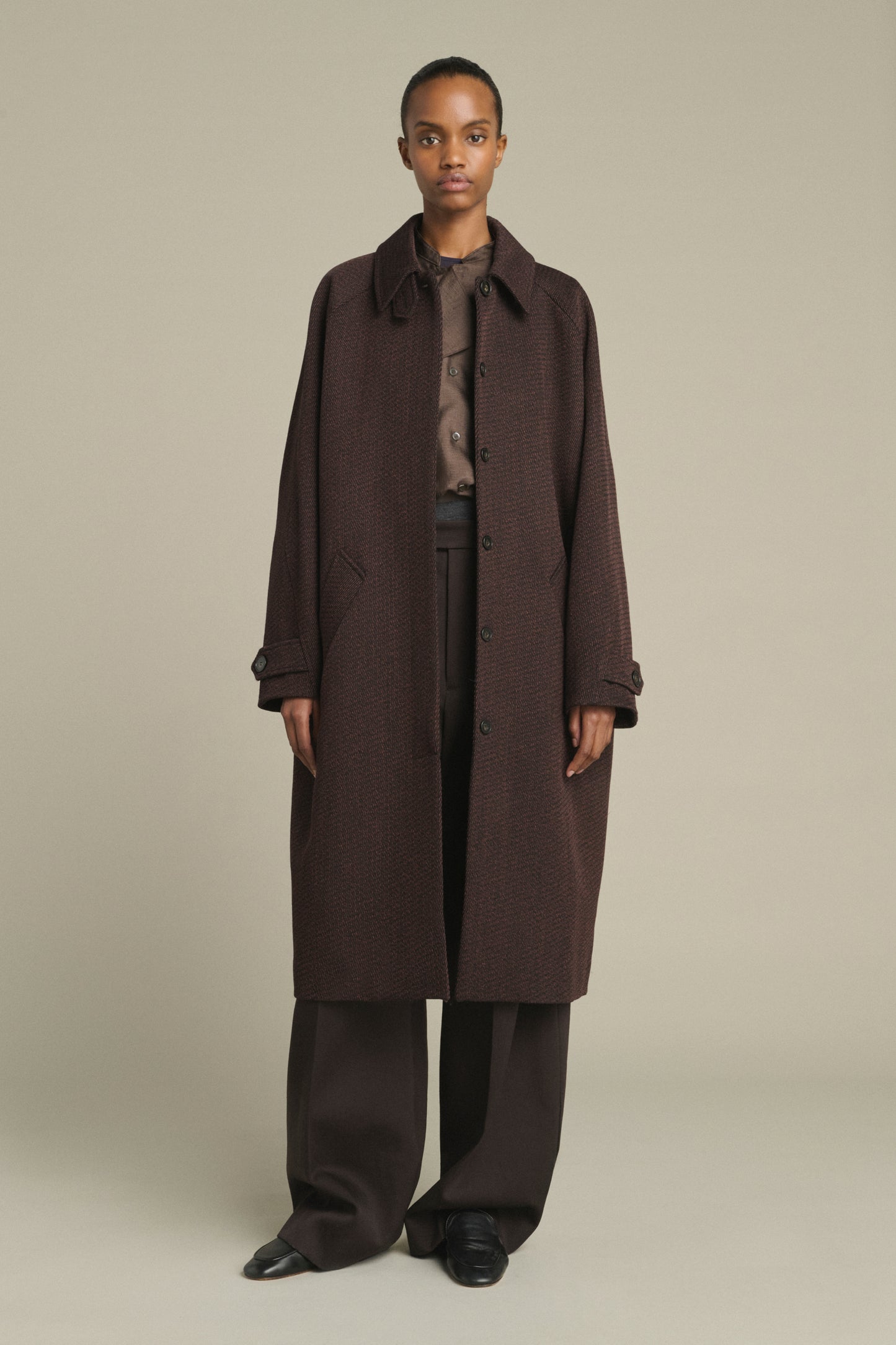 Leandre Coat - Brown/Black - Wool - Women