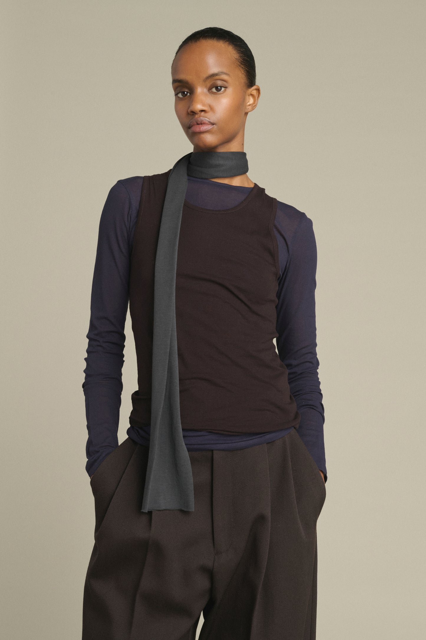 Écharpe Kola - Gris Anthracite Jersey de Coton - Soeur