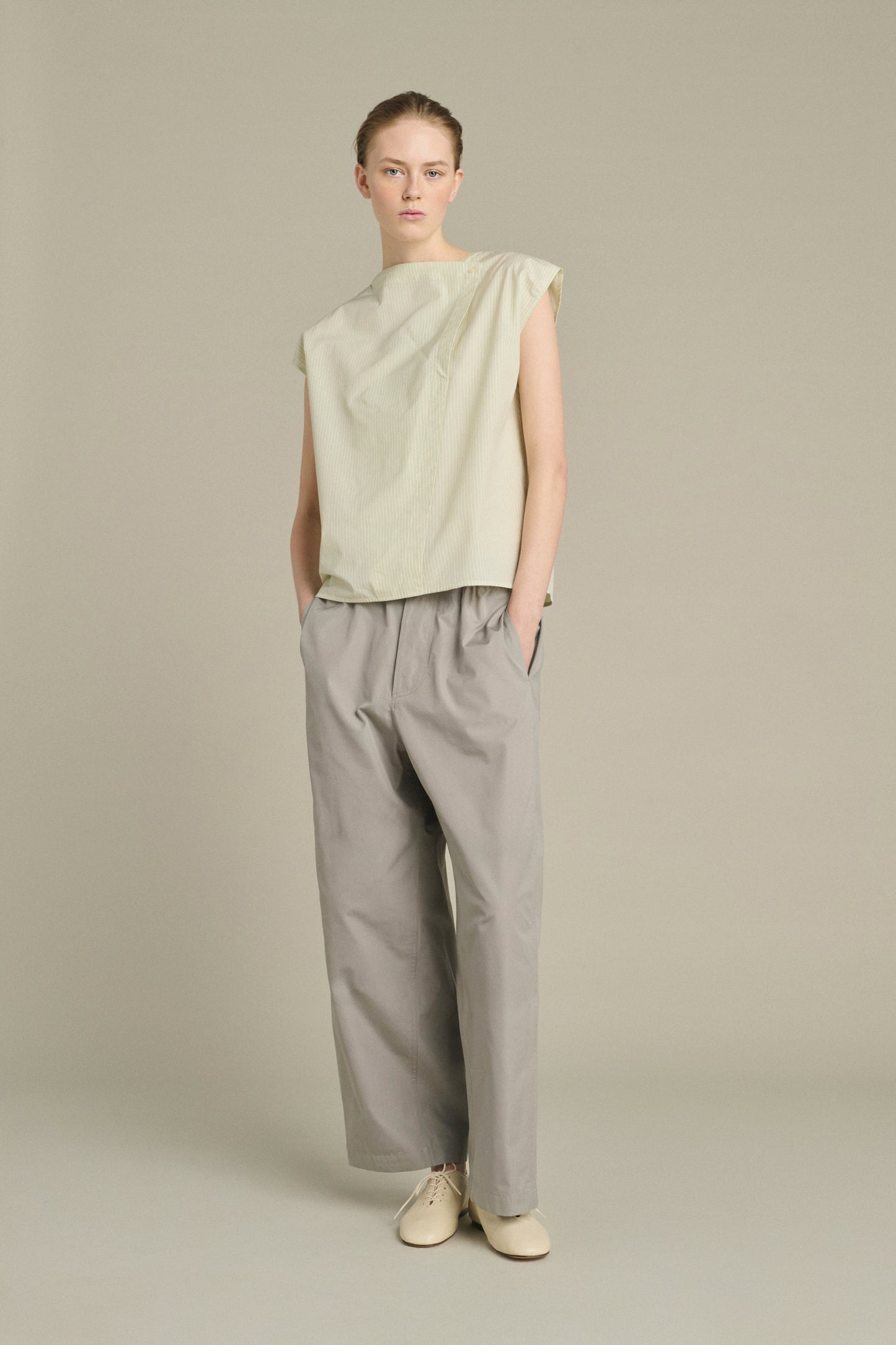 Blouse Lorena - Vert/Écru - Coton - Femme