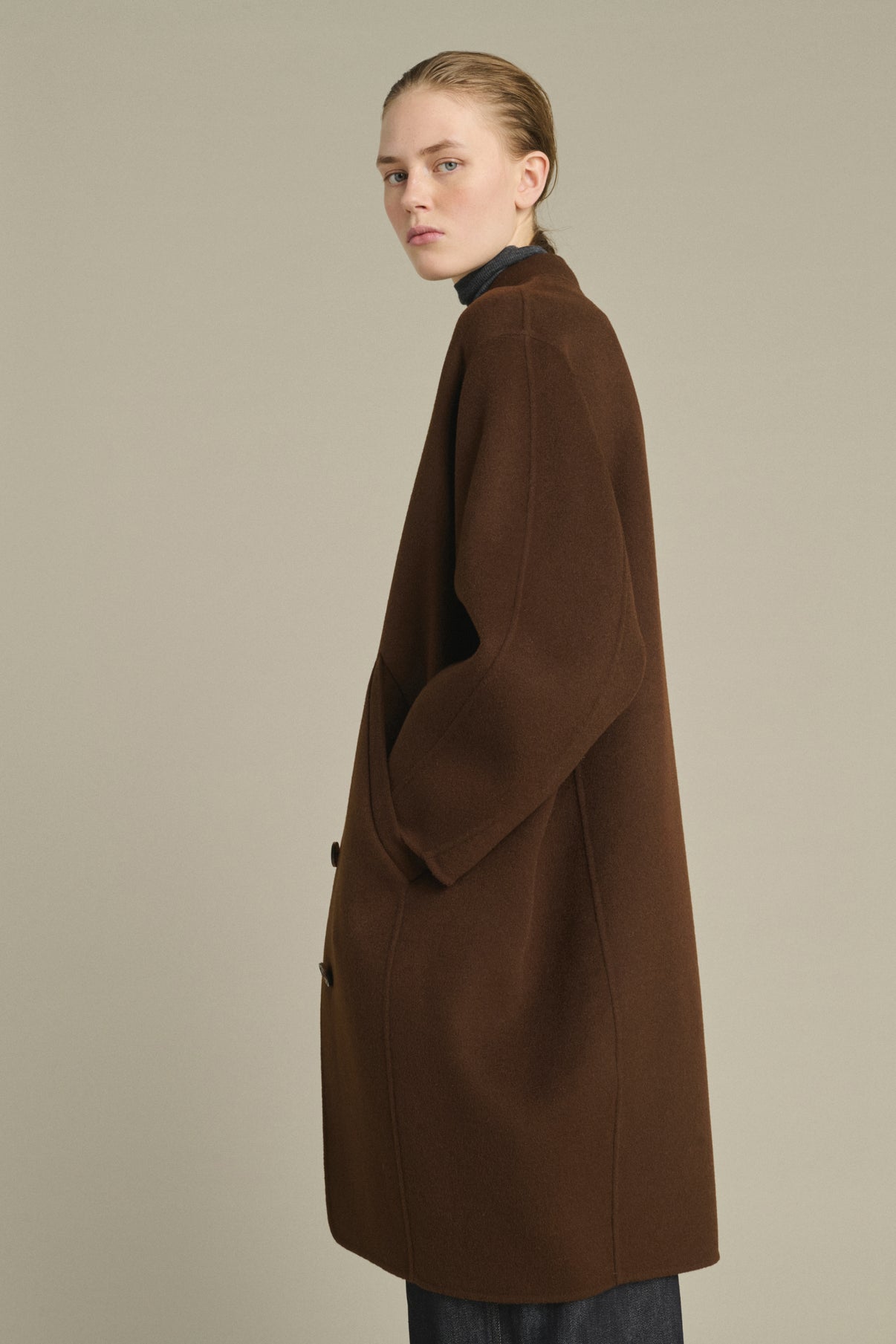Manteau Beaulieu - Chocolat - Laine - Femme vue 3