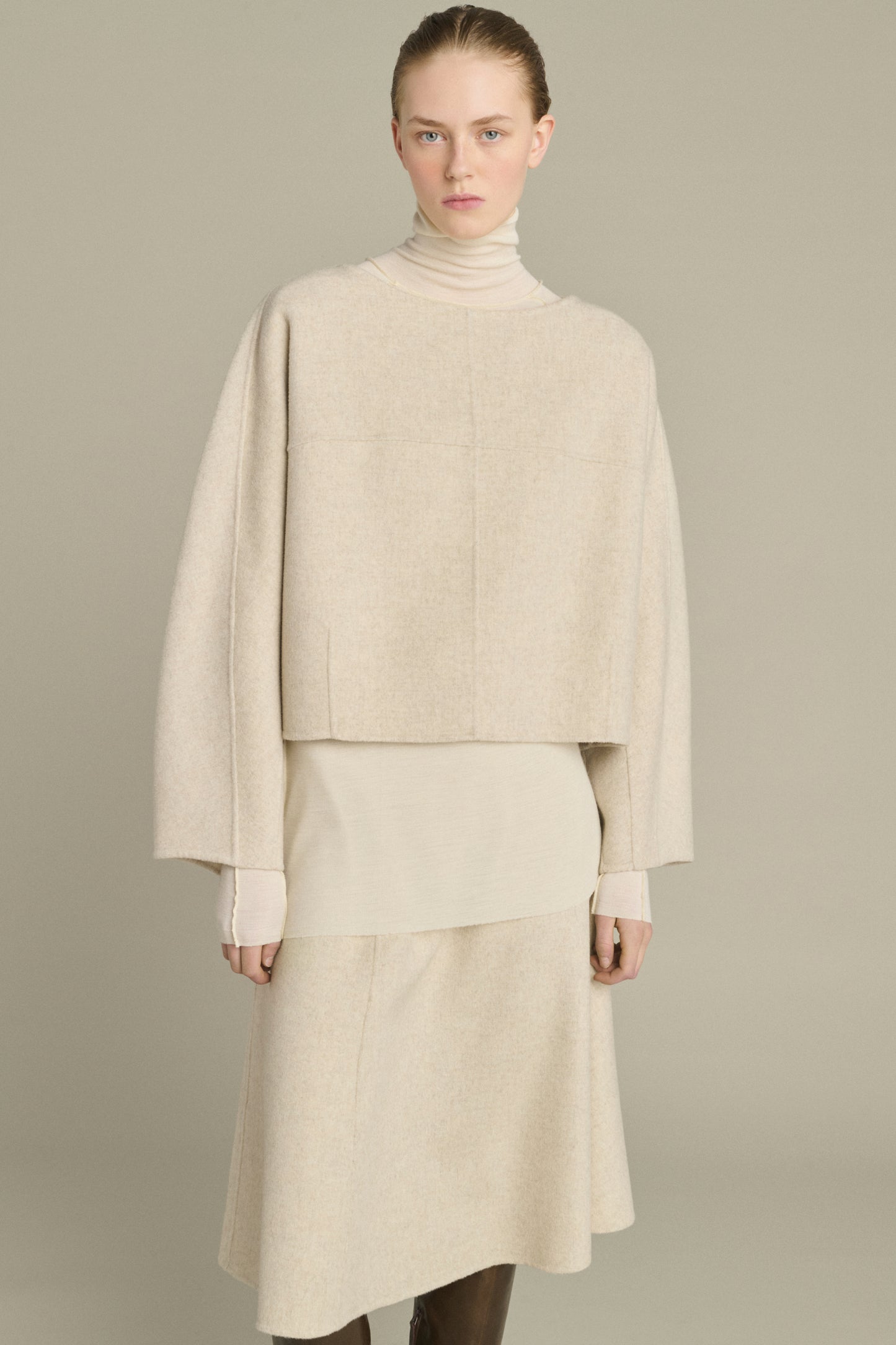 Pull Hora - Écru/Gris - Laine - Femme