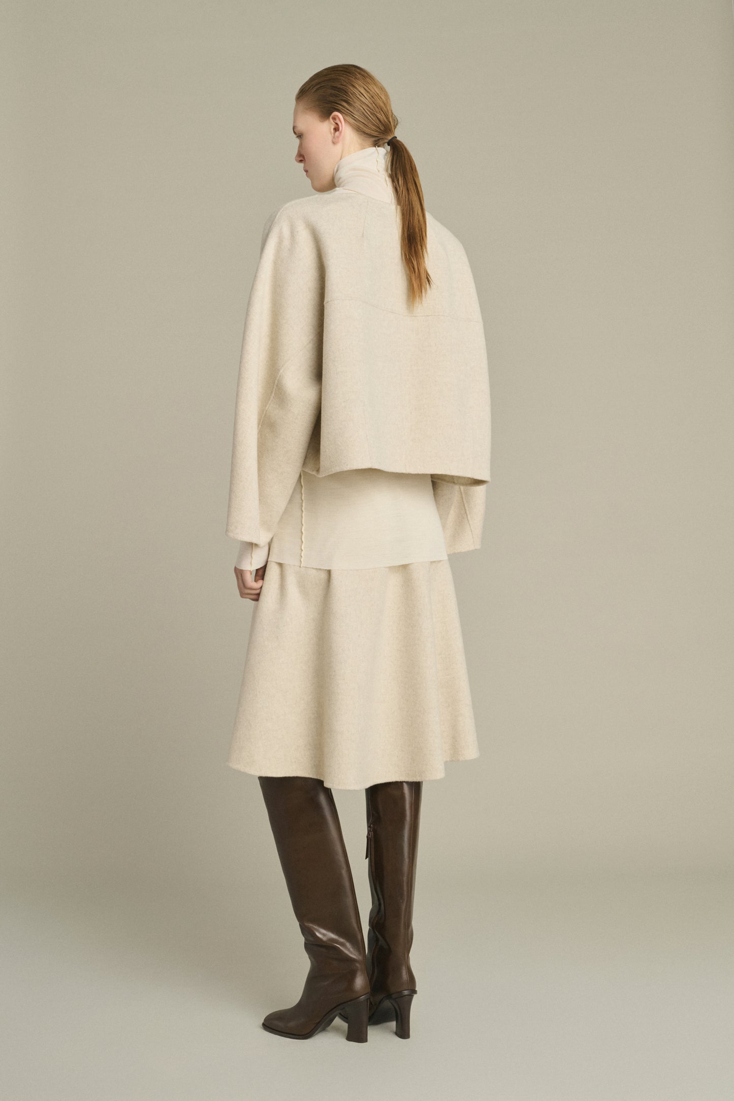 Kelya Skirt - Ecru/Grey - Wool - Women