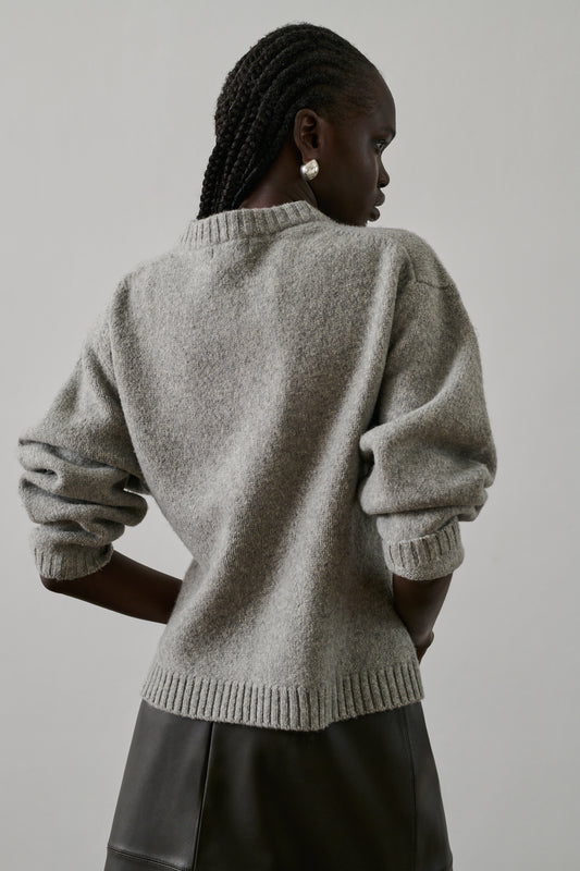 Cardigan Galileo - Gris Clair Chiné - Laine - Femme