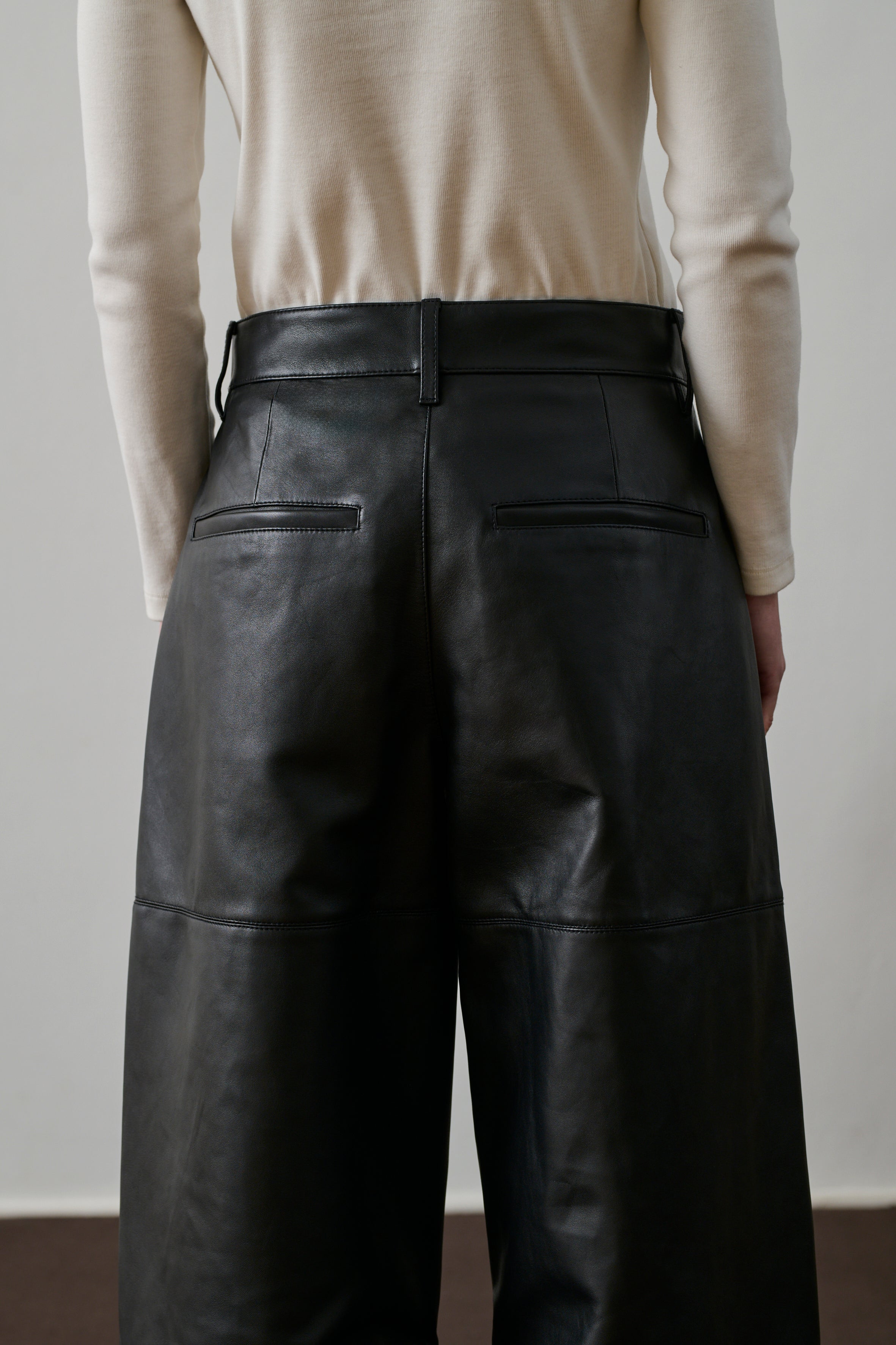 Fares Trousers - Black - Leather - Woman