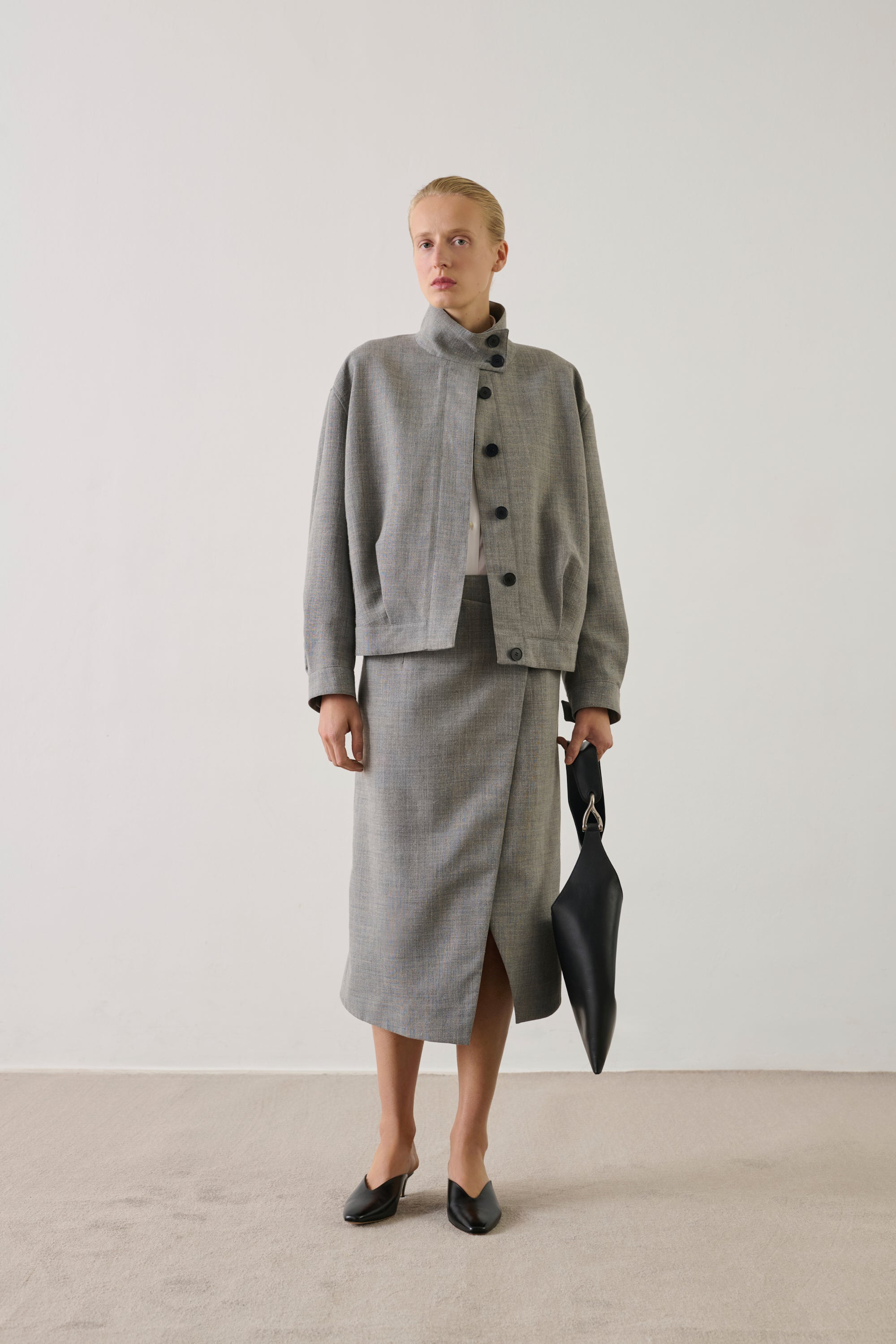 Jacket Imelda - Grey Chiné Linen Women - Soeur