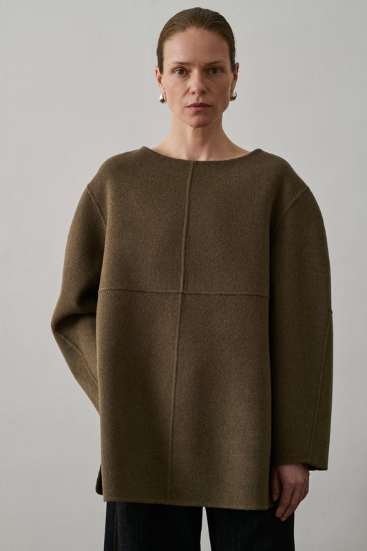 Pull Valerianne - Beige/Gris - Laine - Femme