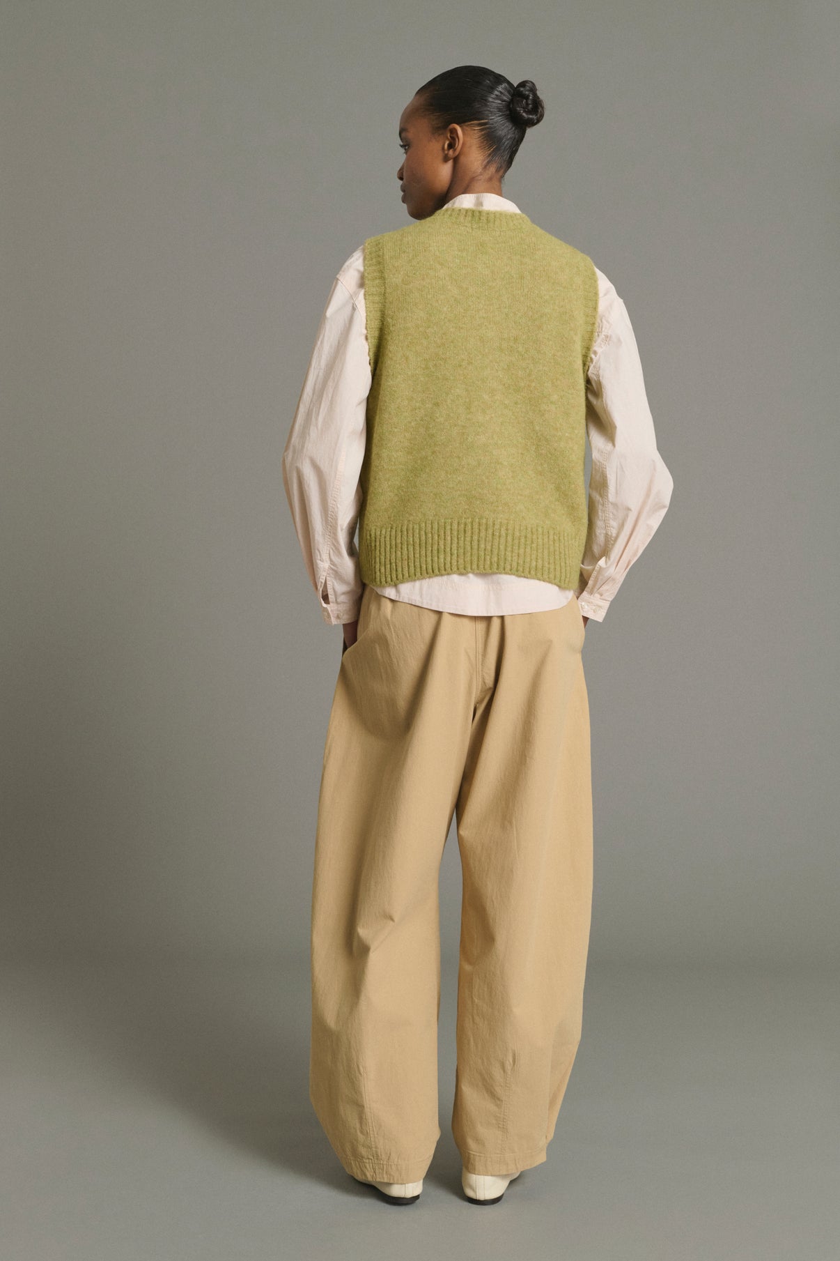 Pull Namaste - Sauge - Laine - Femme vue 2
