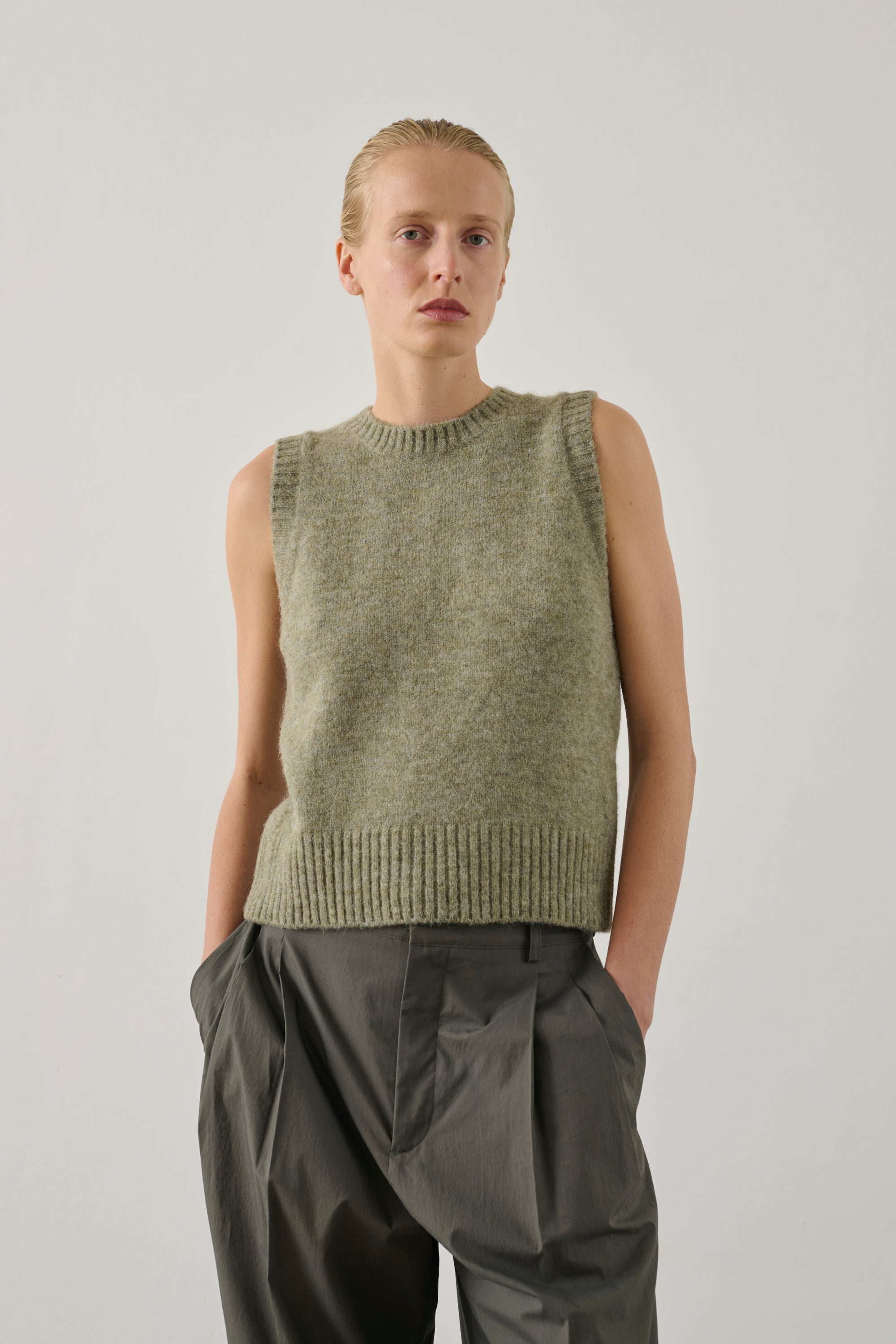 Namaste Vest - Aqua Alpaca Sleeveless Women's - Soeur