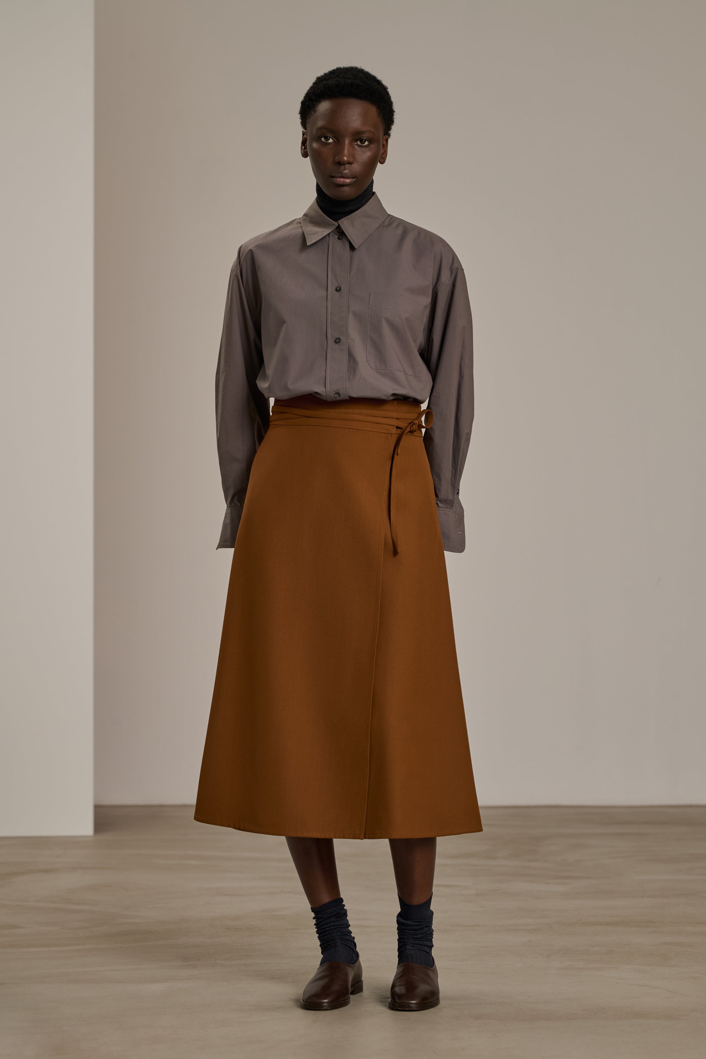 Jupe Reine Caramel Laine Femme
