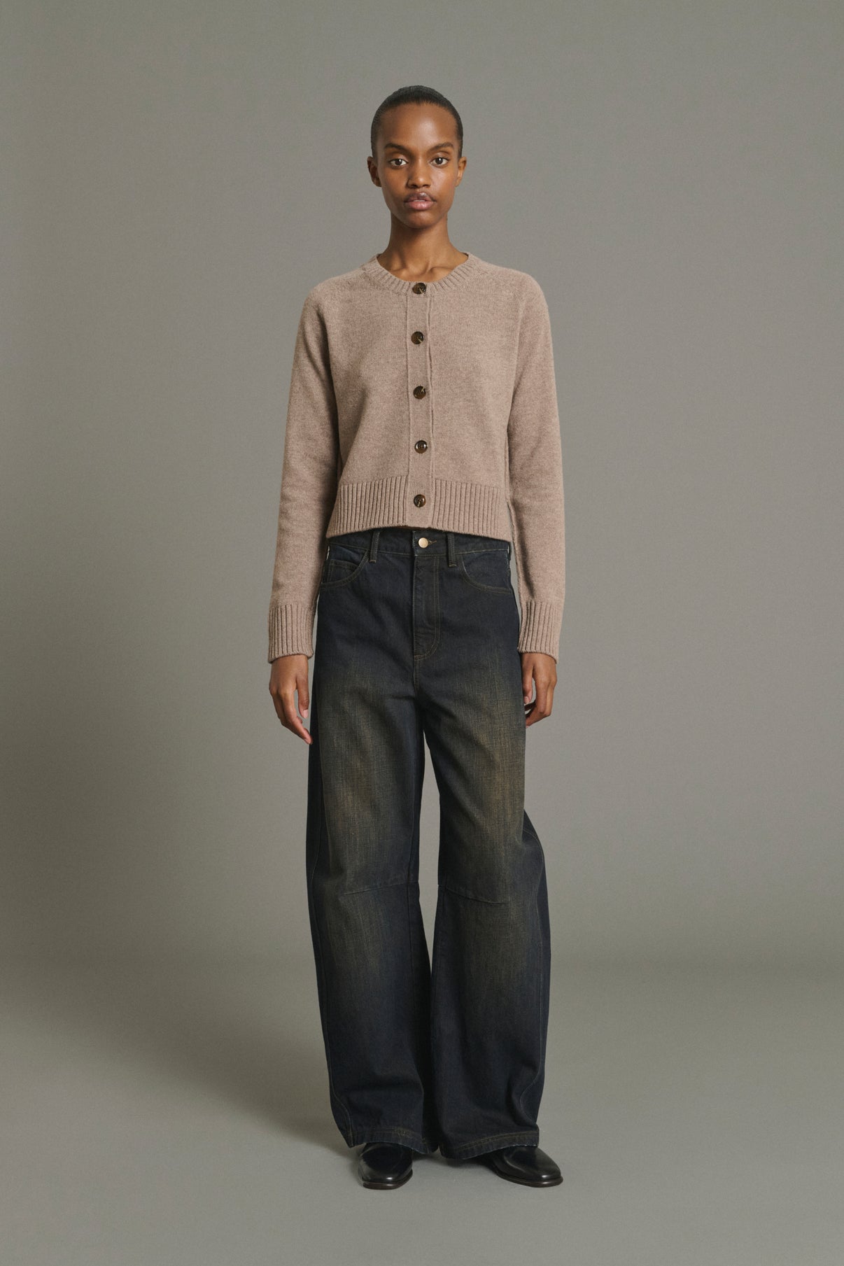 Cardigan Virginia - Beige Marl - Merino Wool - Women vue 3