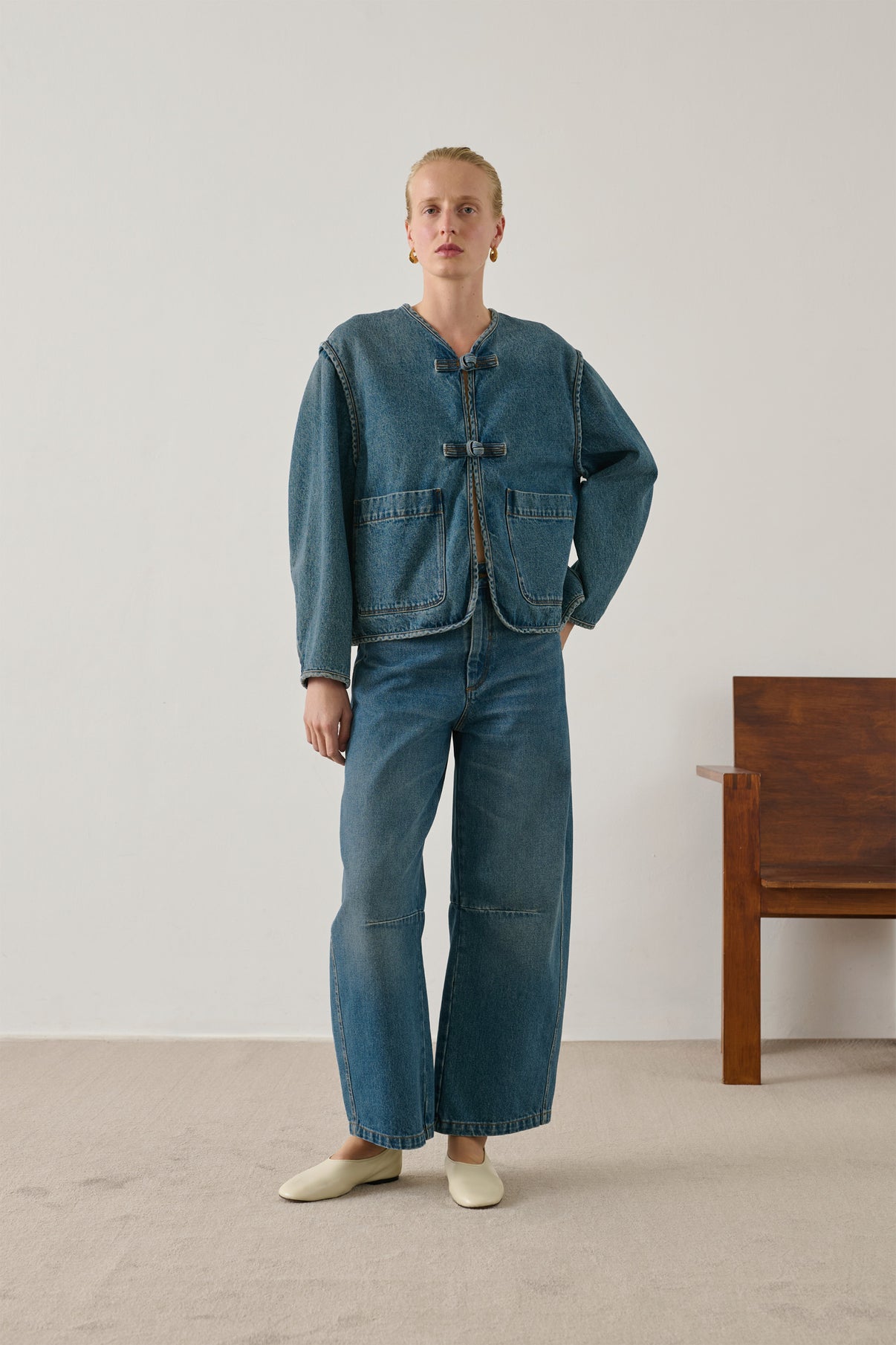 Veste Agatha - Bleu - Coton - Femme vue 2