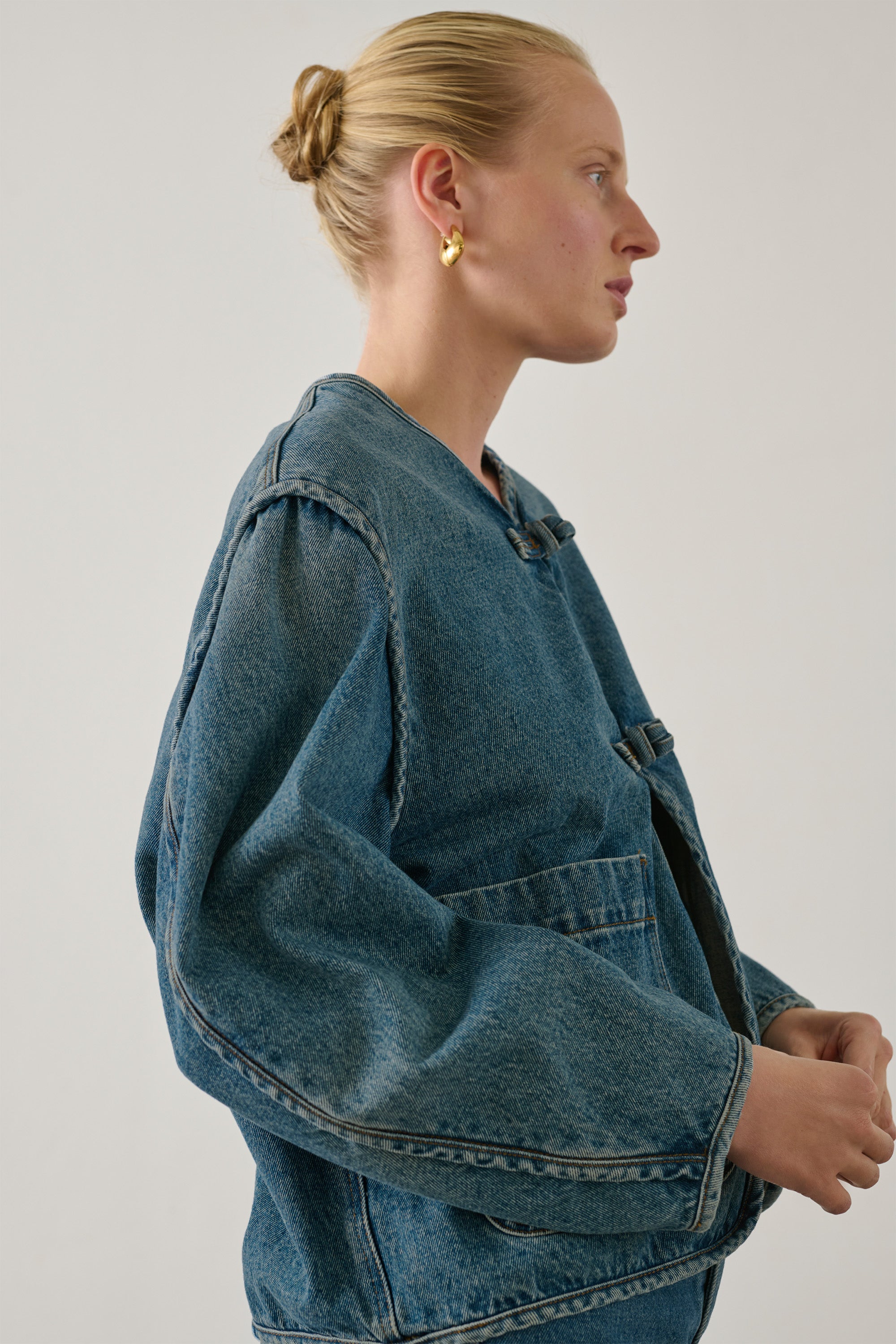 Agatha Jacket - Blue Denim Cotton Women's - Soeur