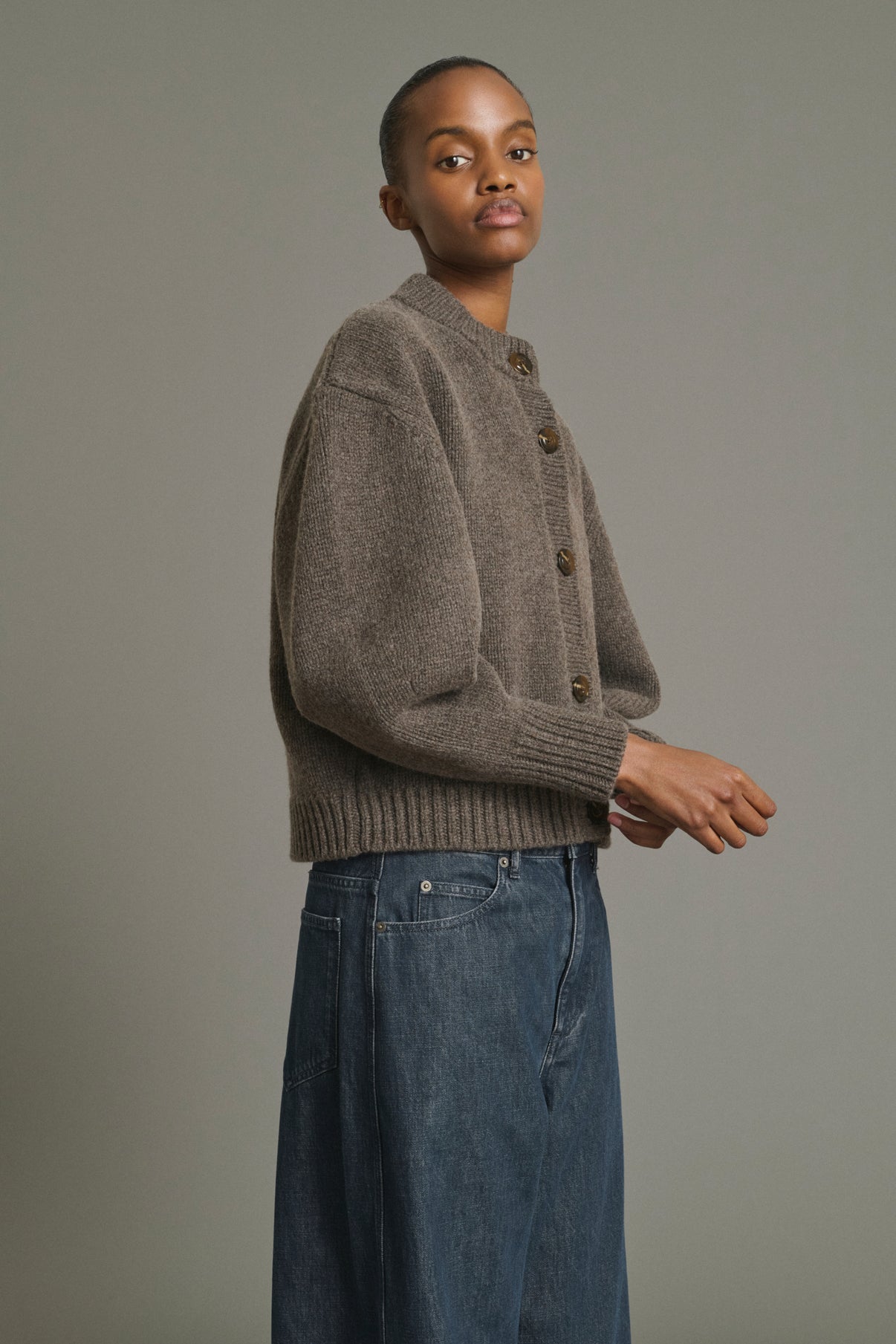 Cardigan Leonard - Marron Glacé - Merino Wool - Women vue 1