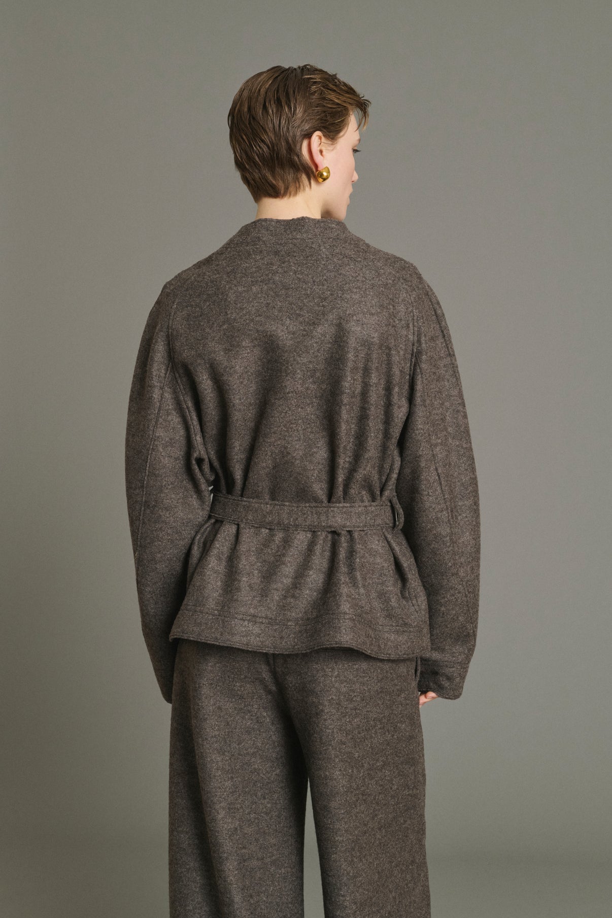 Jacket Theia - Chiné Taupe - Wool - Women vue 2