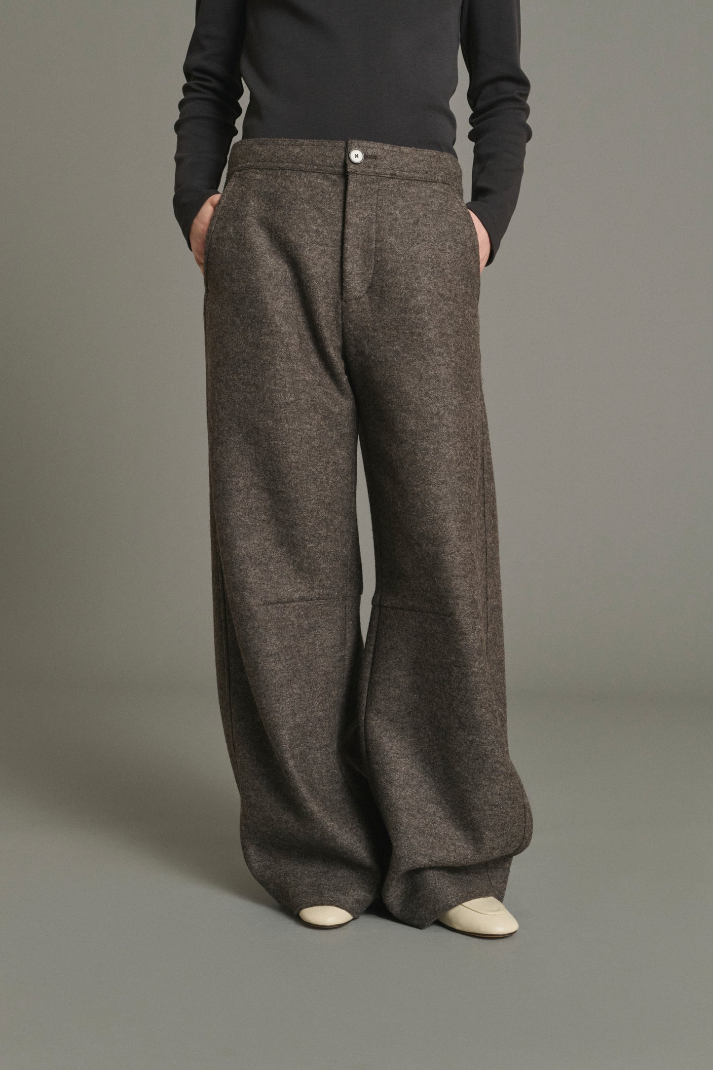 Pantalon Gibson - Taupe Chiné - Laine - Femme