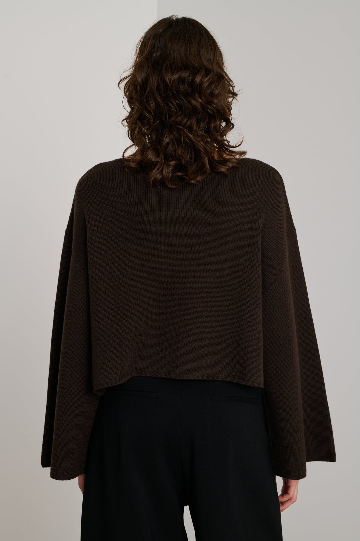 Pull Andrew - Marron - Laine Mérinos - Femme vue 2