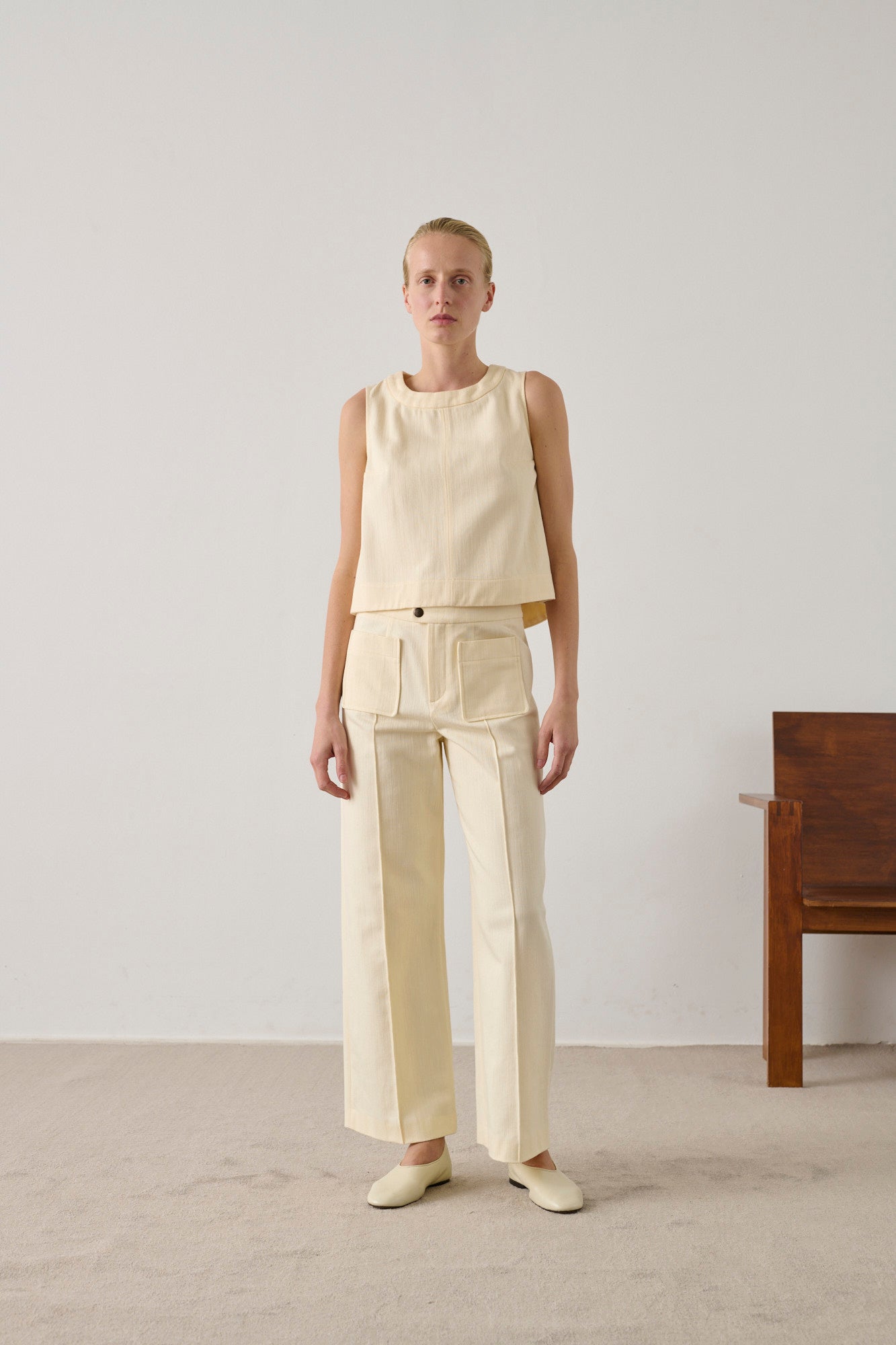 Harry Trousers - Ecru - Cotton - Women