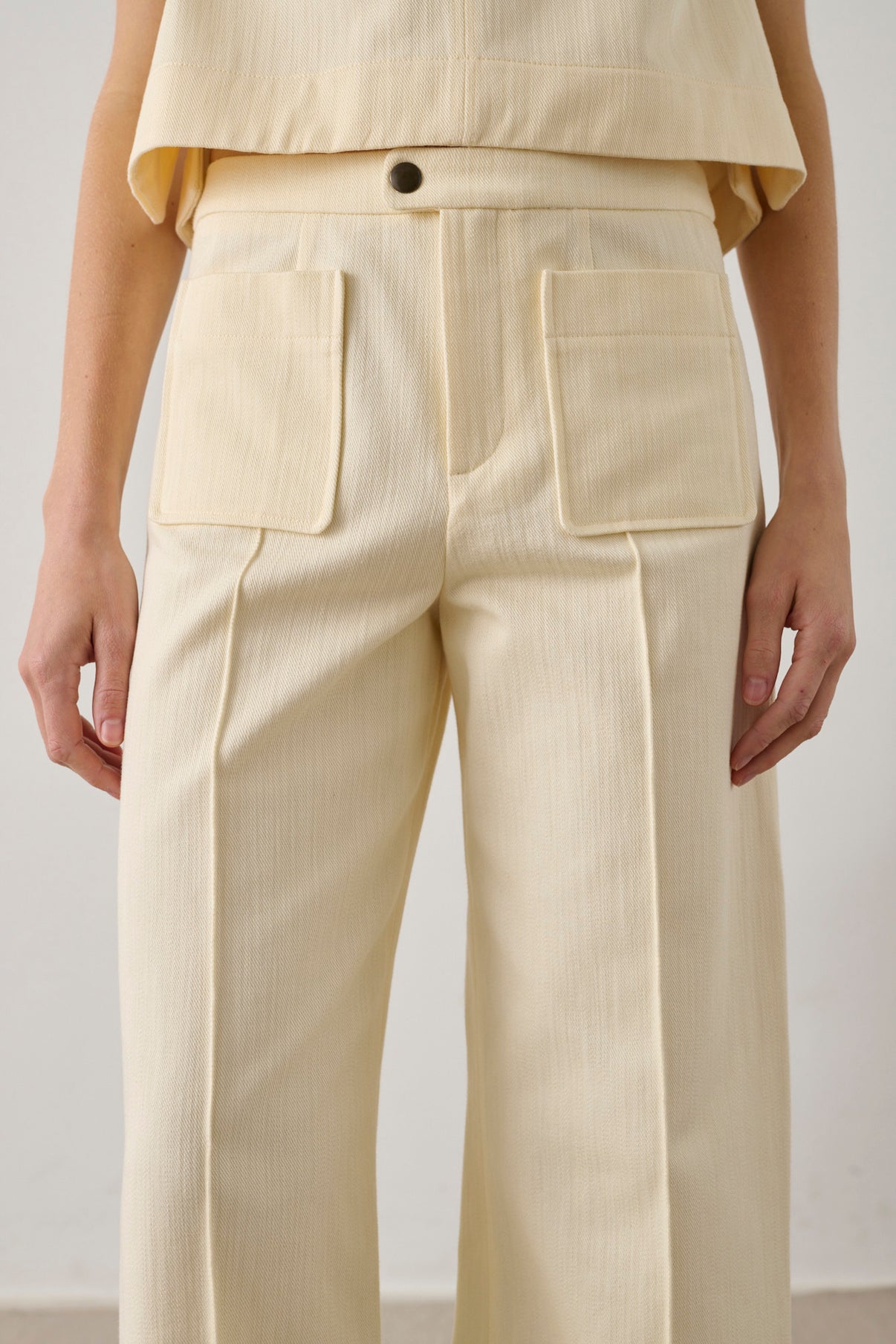 Harry Trousers - Ecru - Cotton - Women vue 4