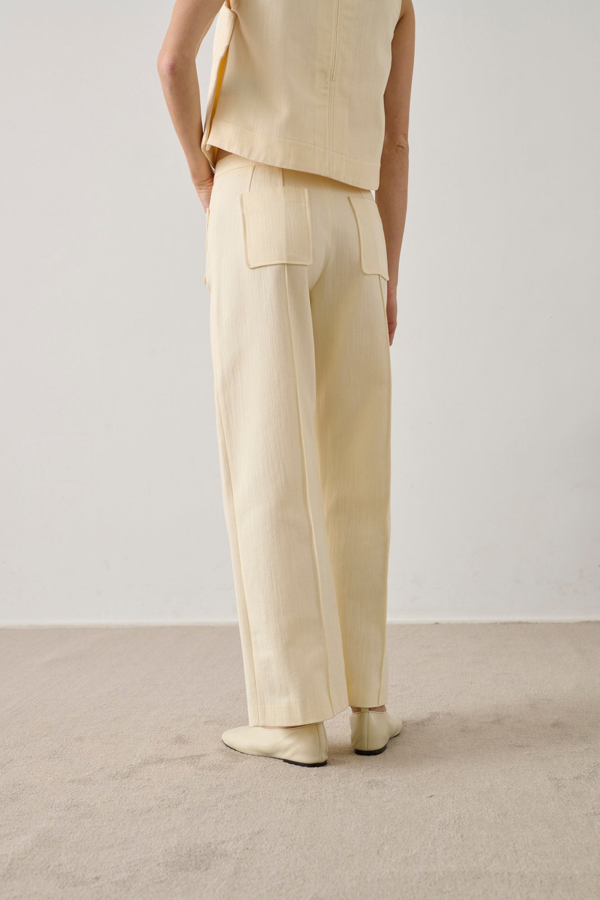 Harry Trousers - Ecru - Cotton - Women vue 3
