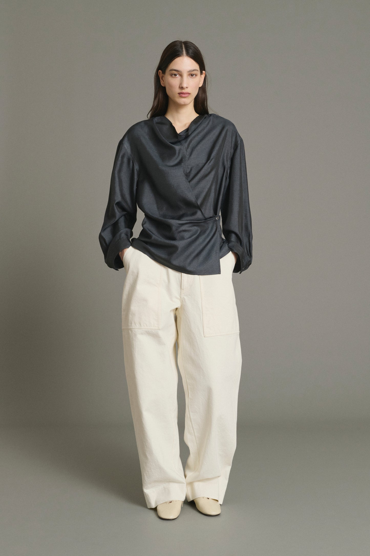 Jenny Blouse - Anthracite Grey - Silk - Women