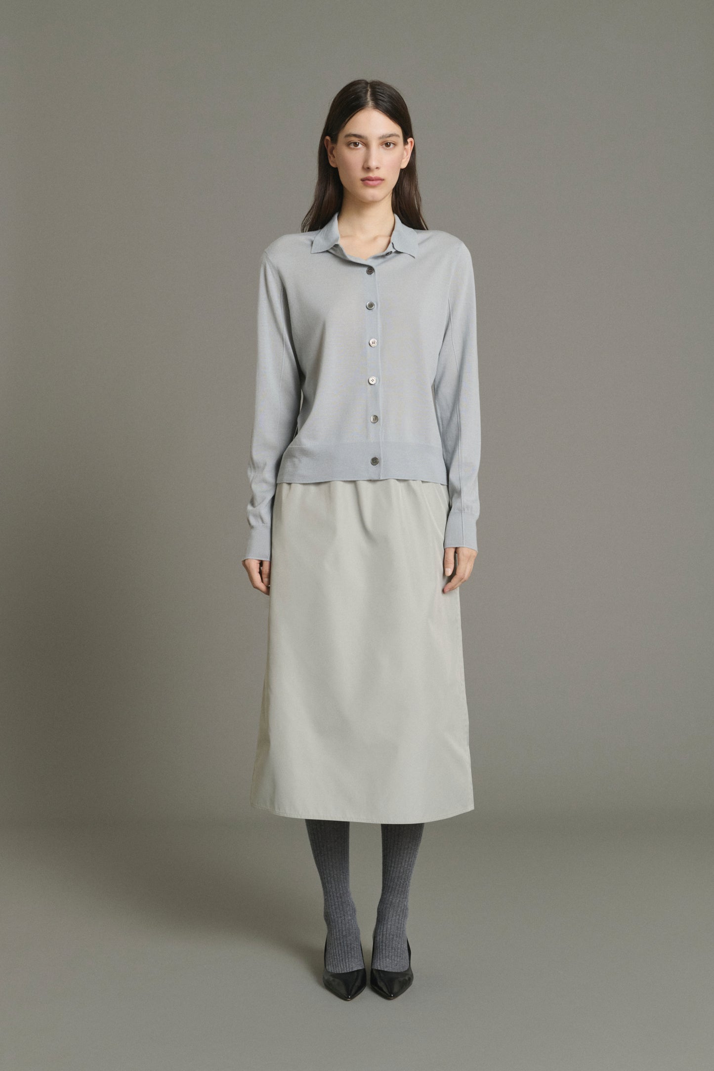 Hailey Cardigan - Pale Blue - Merino Wool - Women