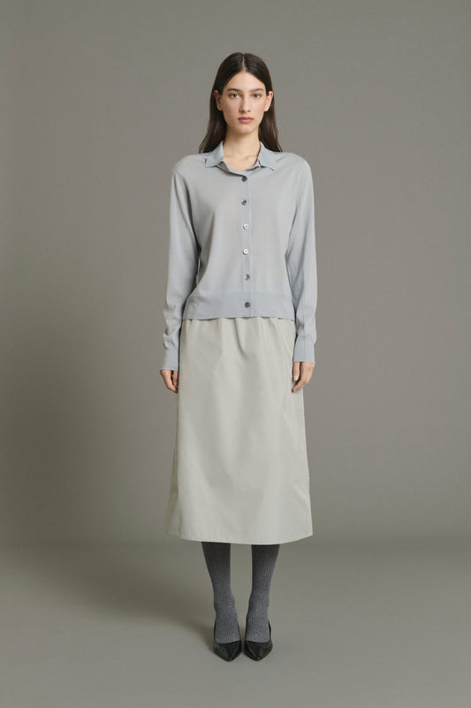 Cardigan Hailey - Bleu Pâle - Laine Mérinos - Femme