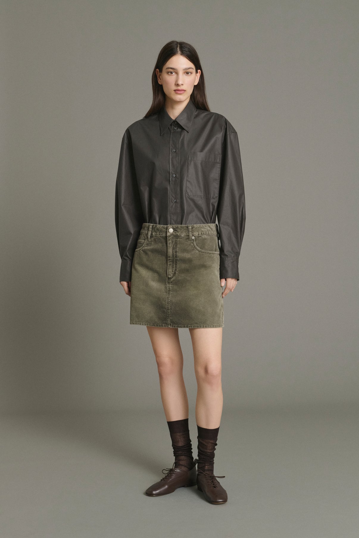 Lacy Skirt - Grey - Cotton - Women vue 1