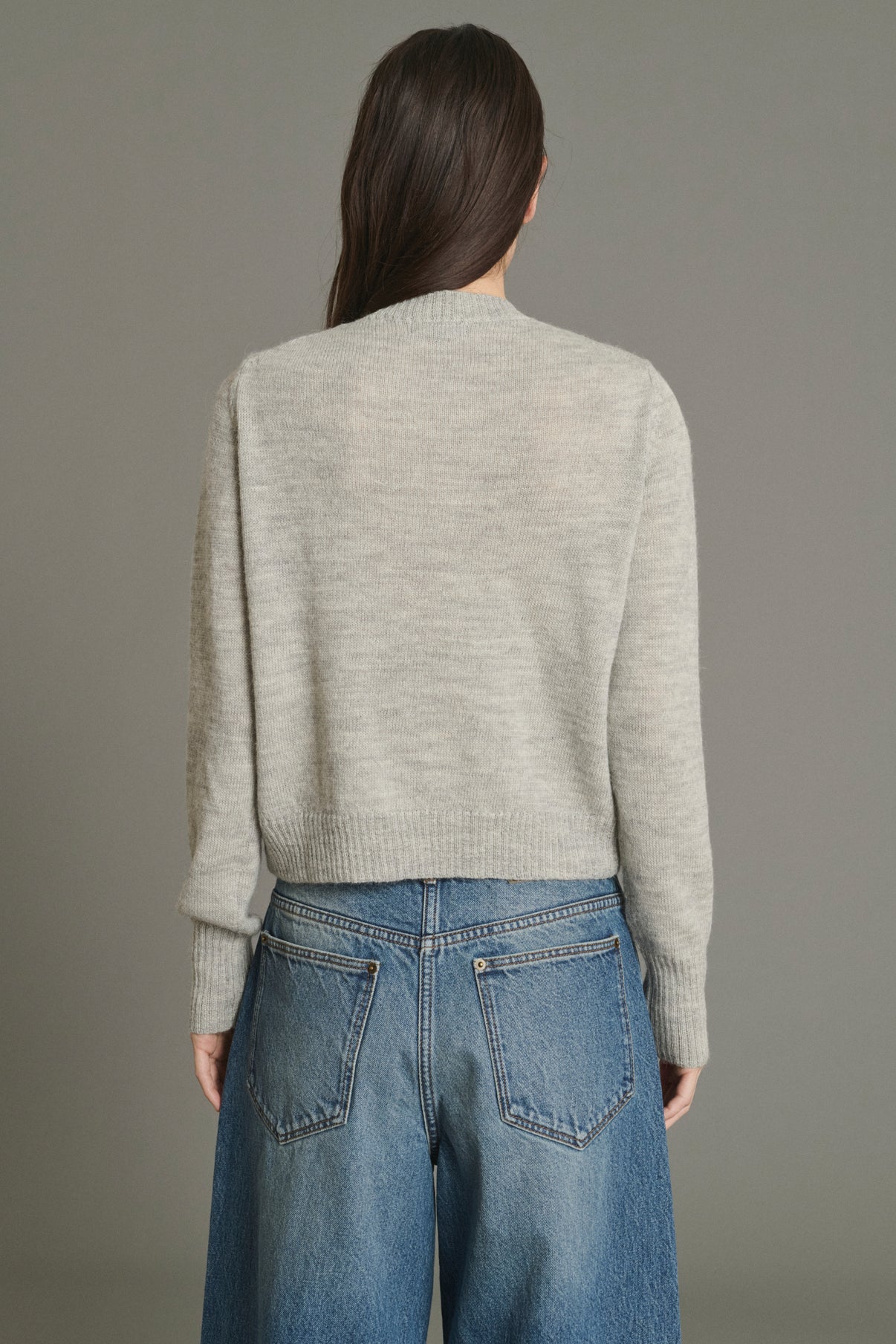 Griffith Cardigan - Light Grey Marl - Wool - Women vue 4