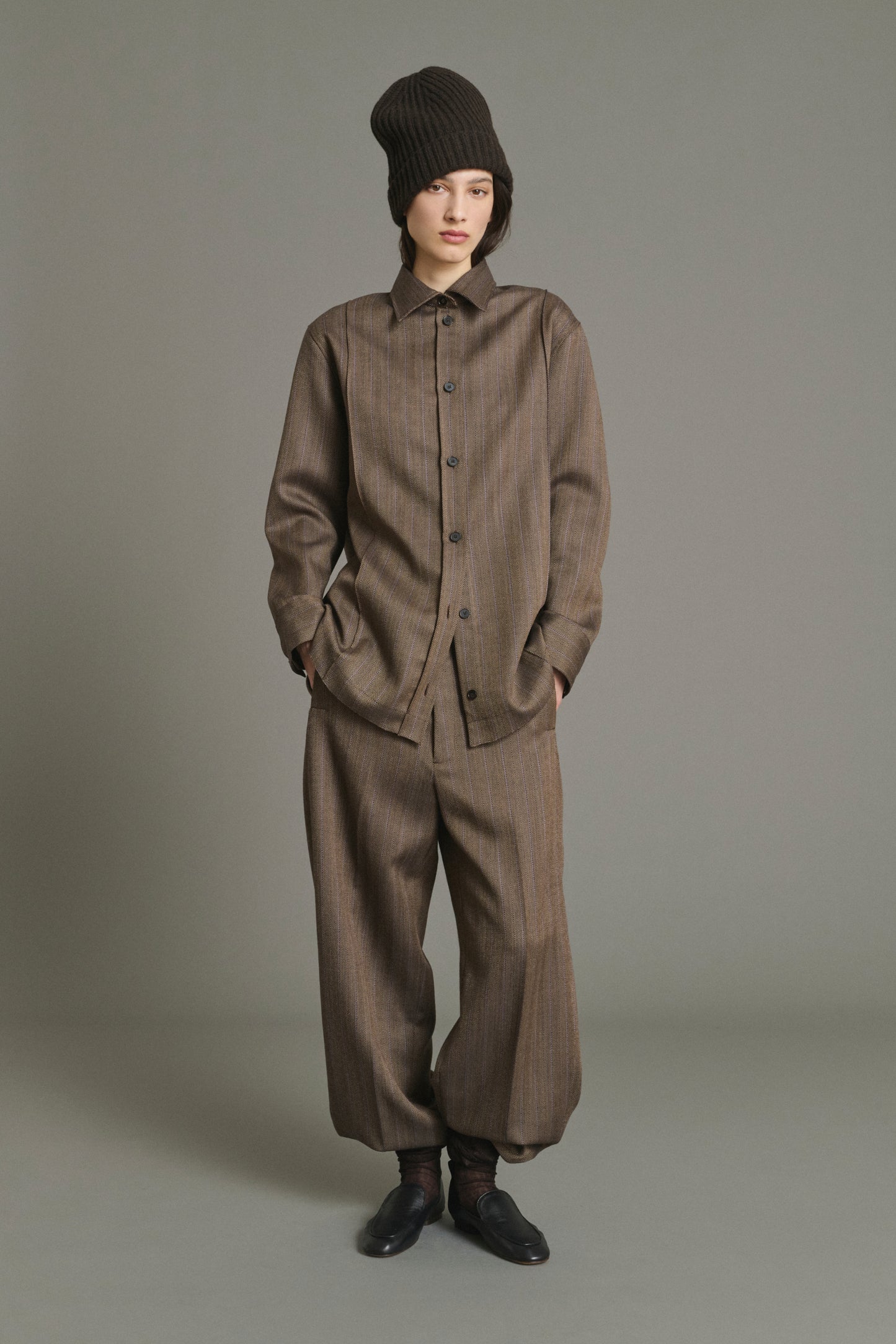 Chemise Lisbonne - Marron/Parme - Laine - Femme